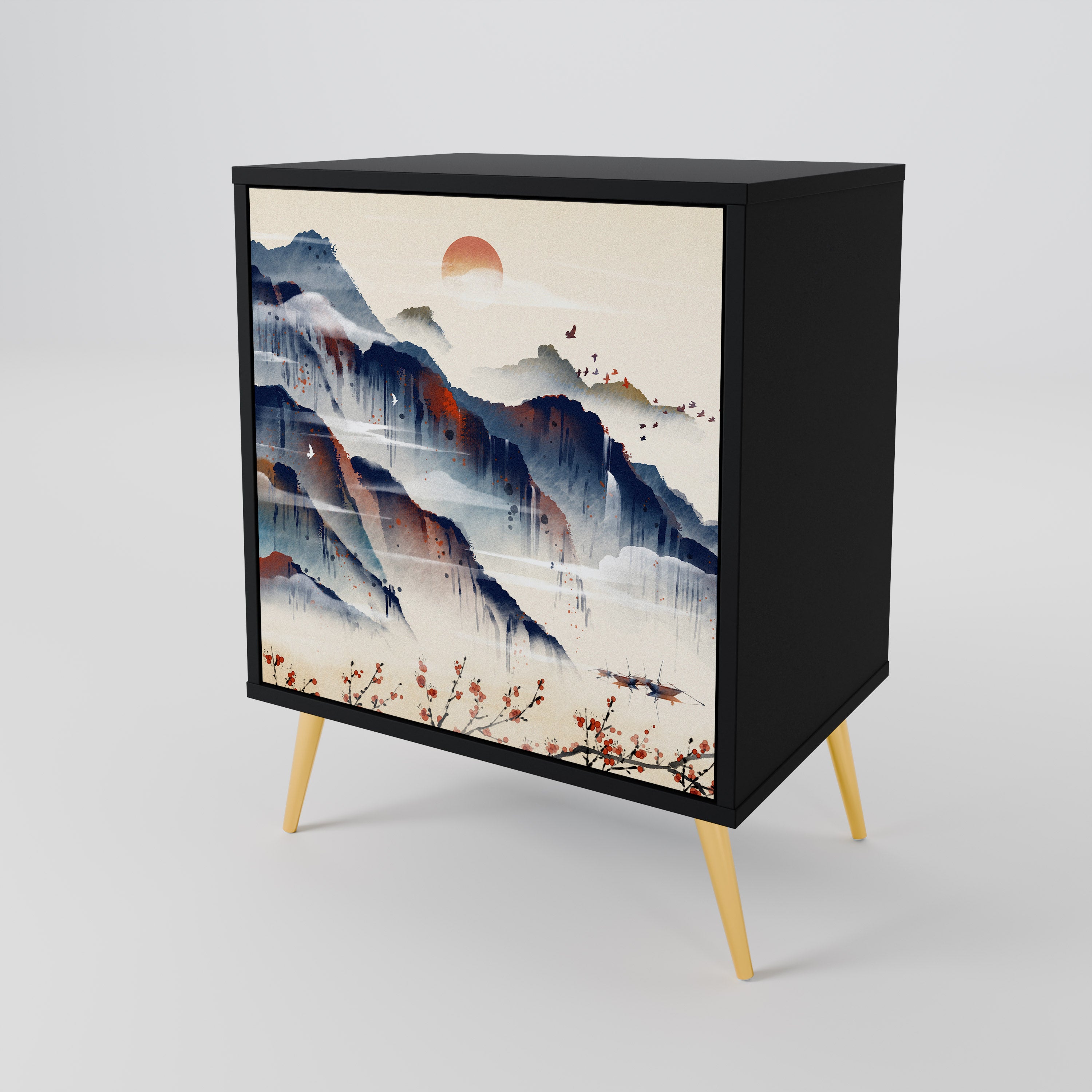 JAPANESE LANDSCAPE 1-Door Sideboard
