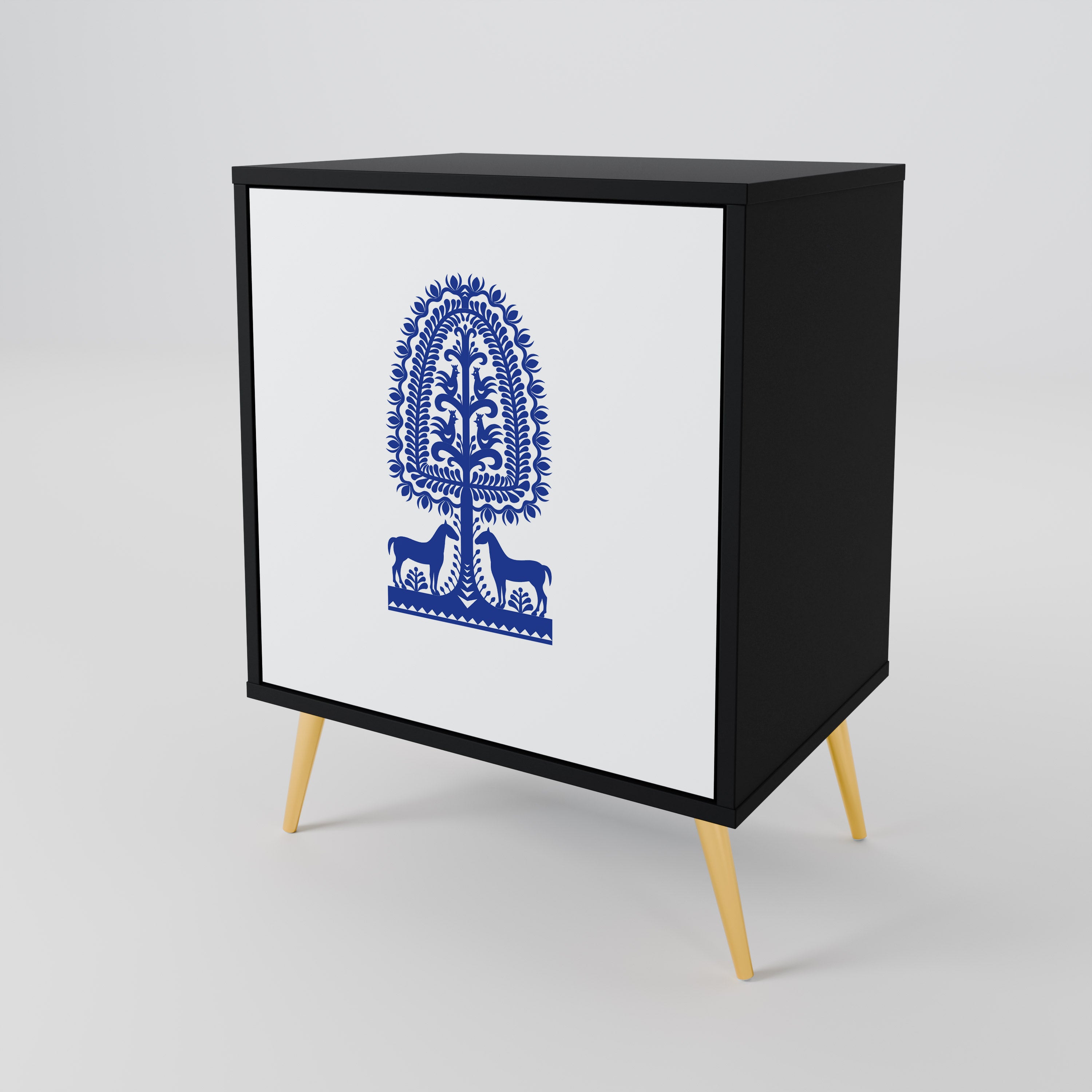 POLISH FOLK ART 1-Door Sideboard