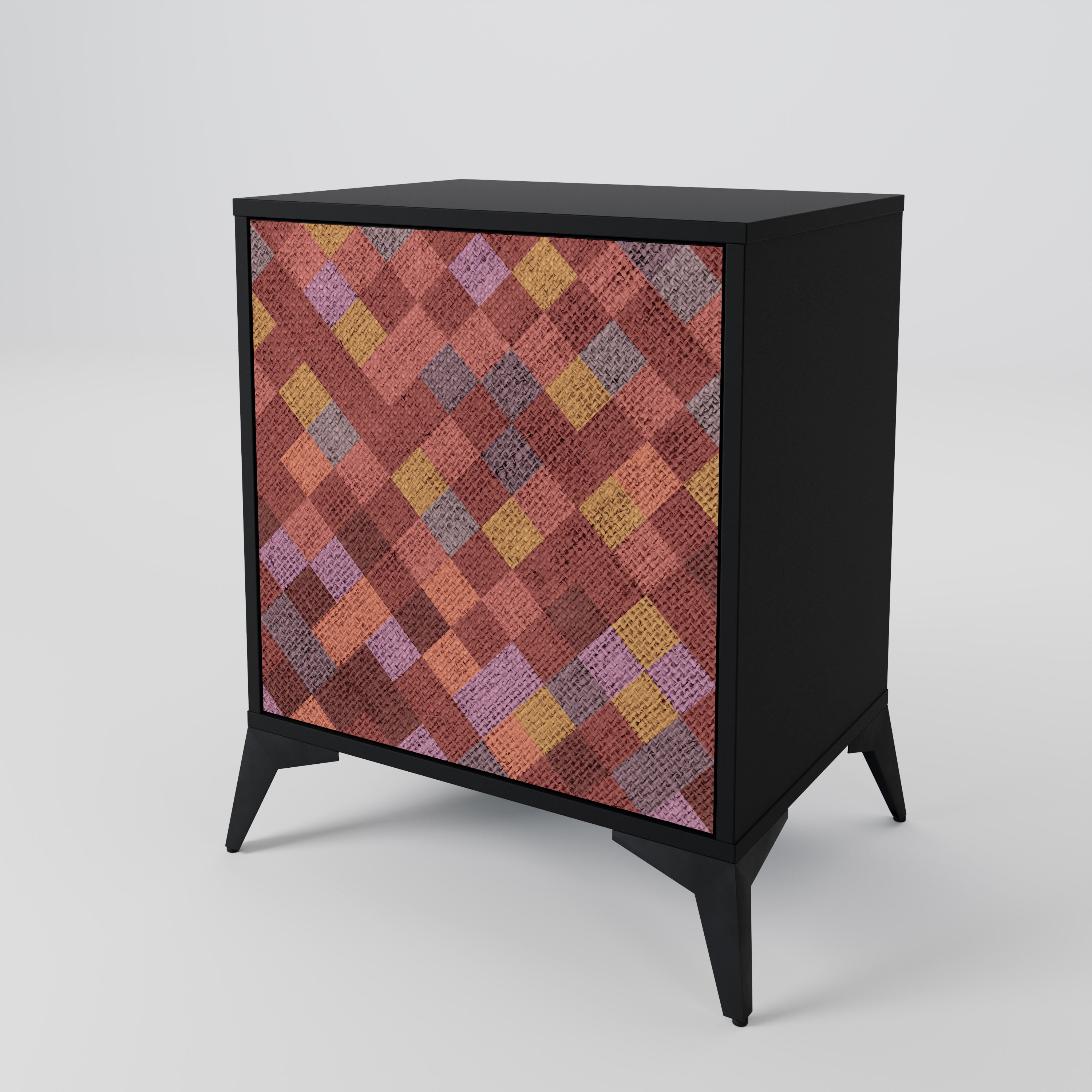 PAINTED SQUARES 1-Door Sideboard