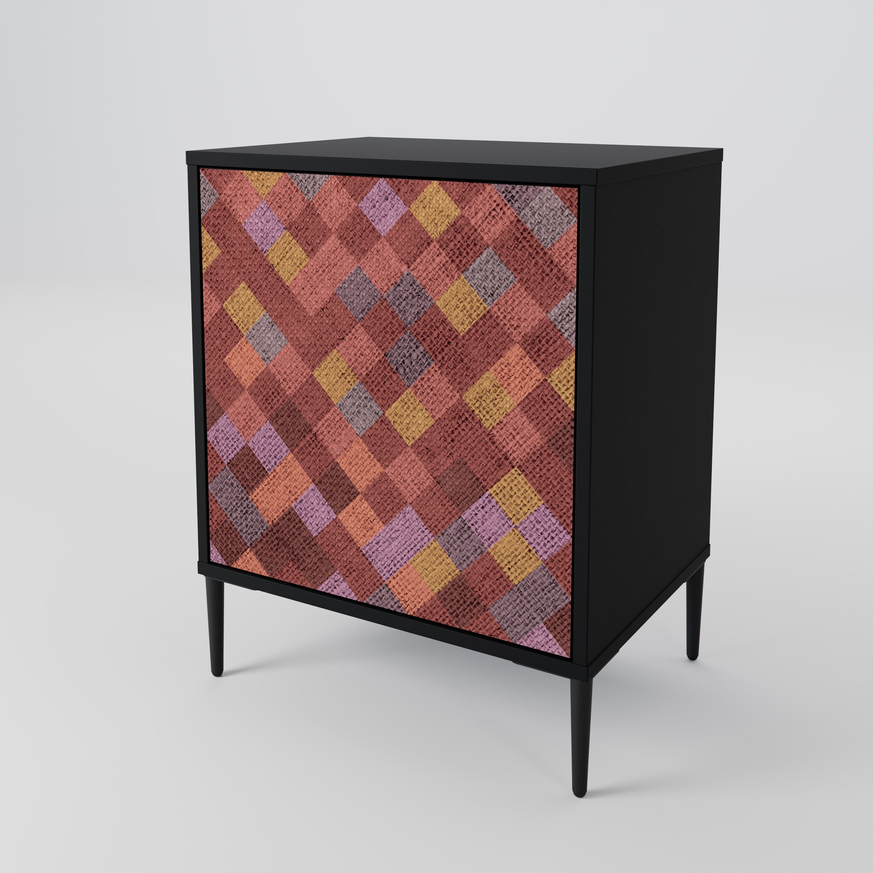 PAINTED SQUARES 1-Door Sideboard