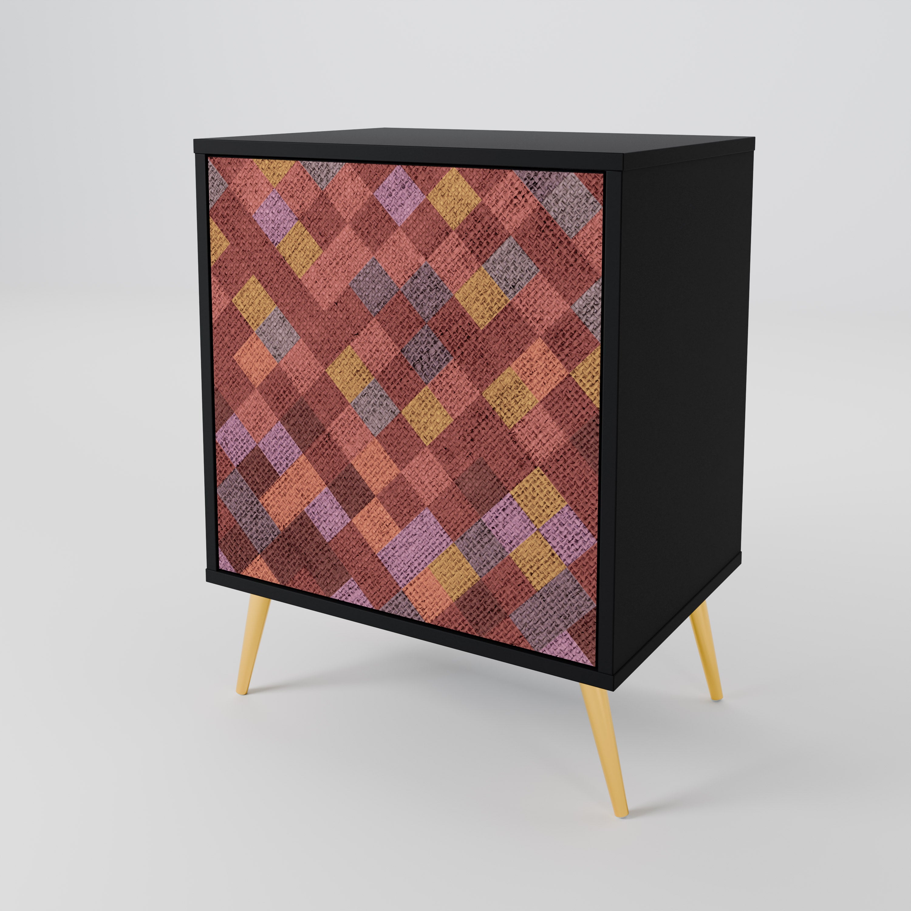 PAINTED SQUARES 1-Door Sideboard