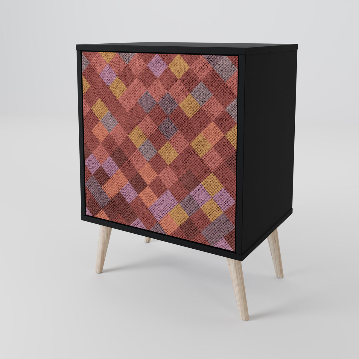 PAINTED SQUARES 1-Door Sideboard