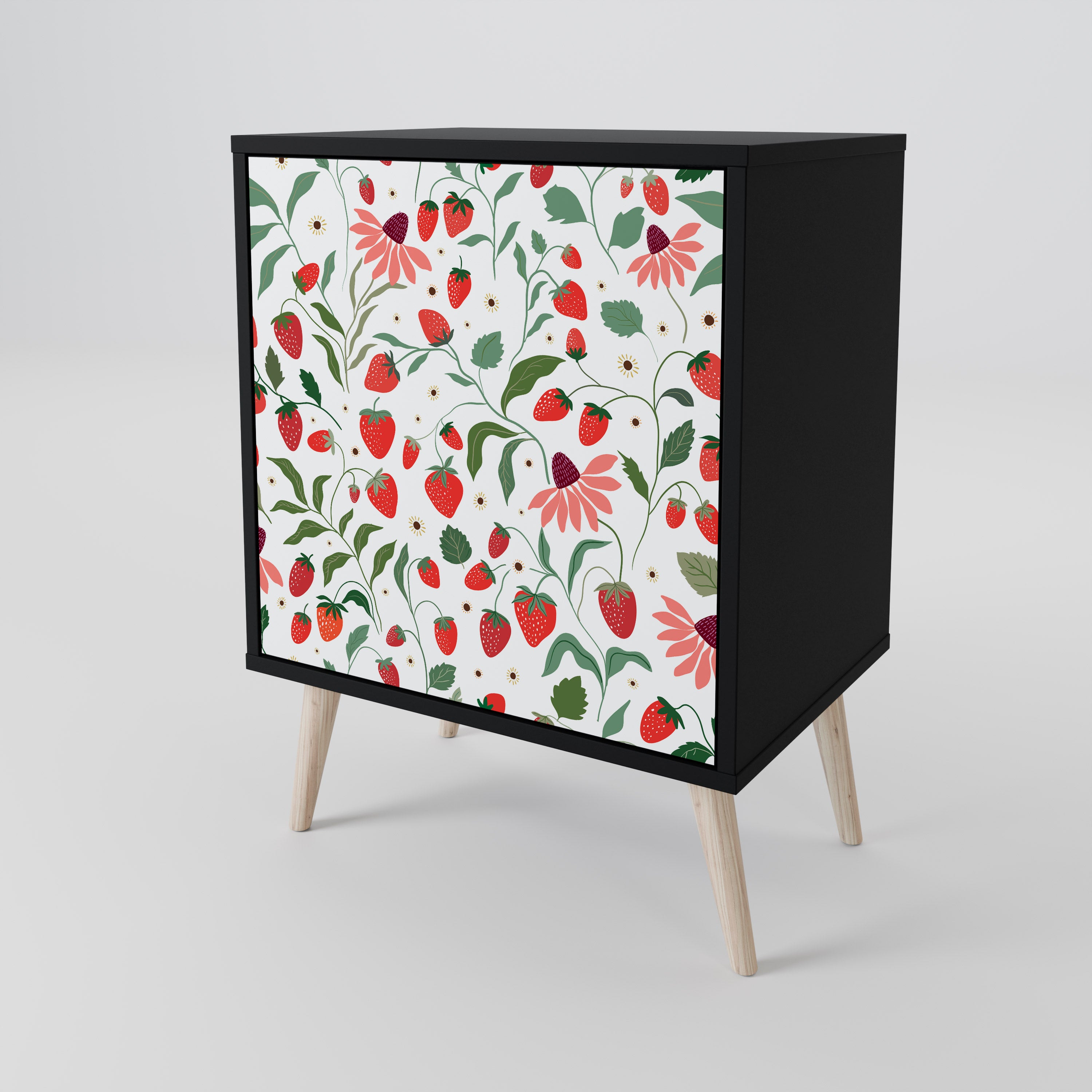 FLOWERS AND STRAWBERRIES 1-Door Sideboard