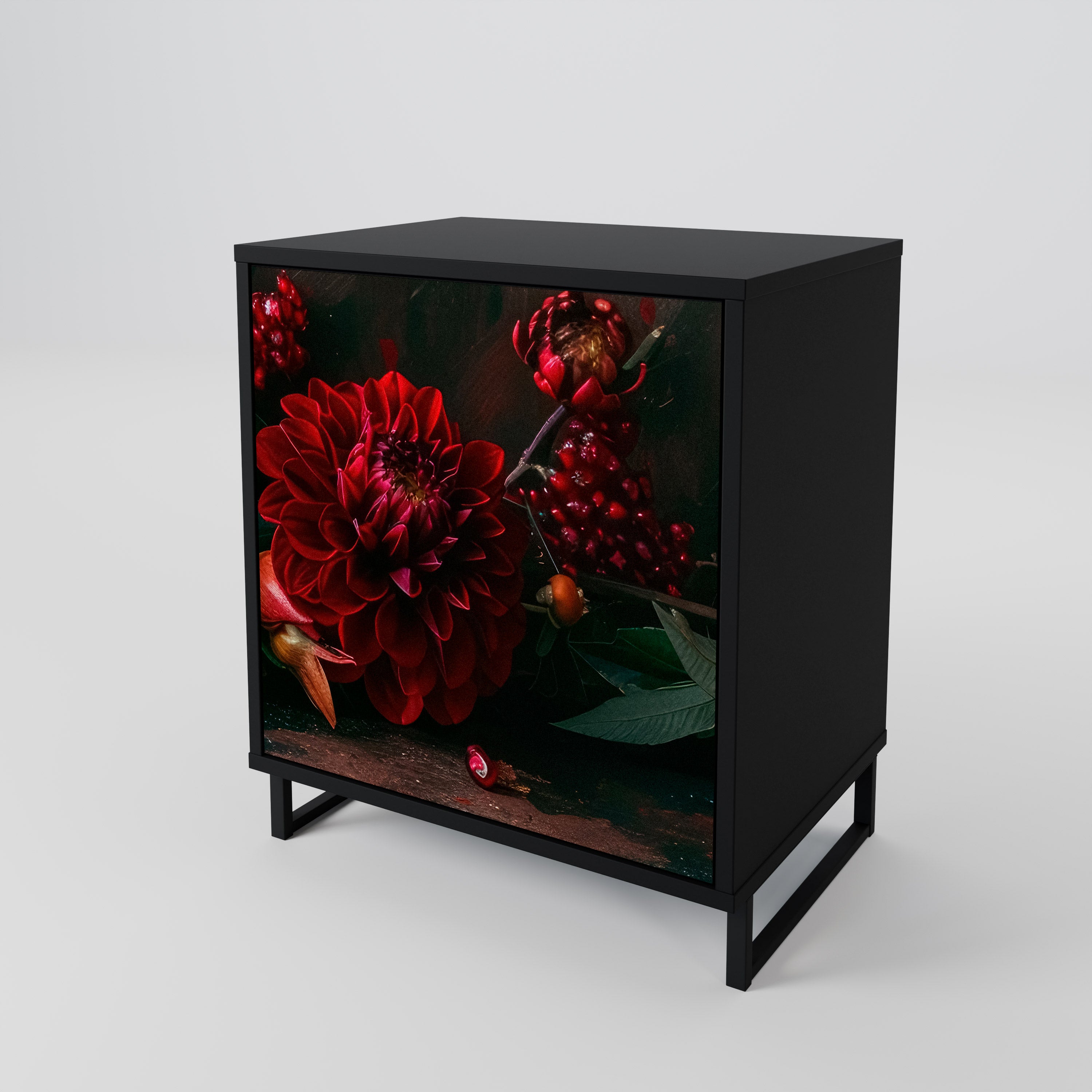DAHLIAS AND POMEGRANATES 1-Door Sideboard