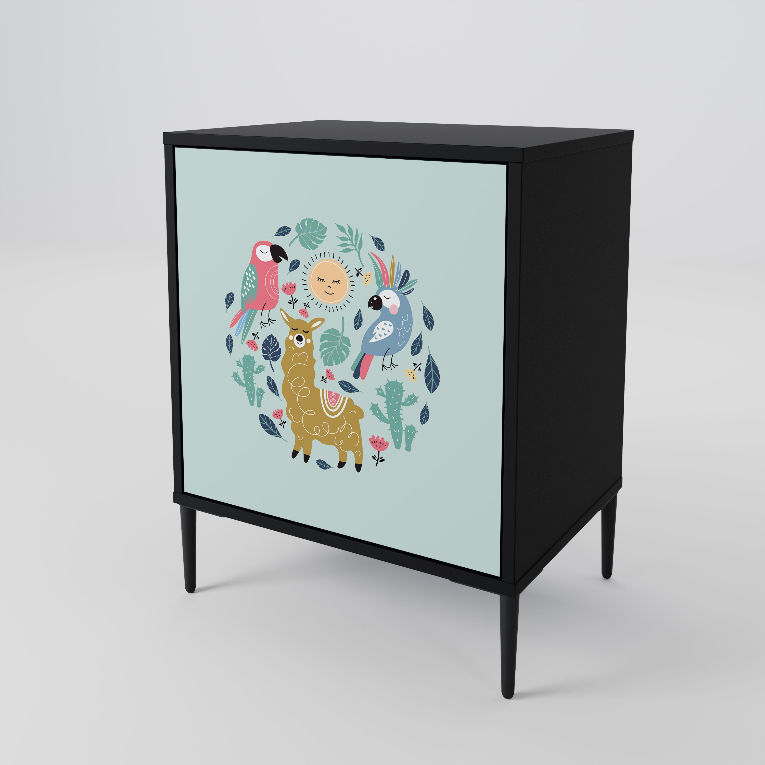 COLORFUL ALPACAS 1-Door Sideboard