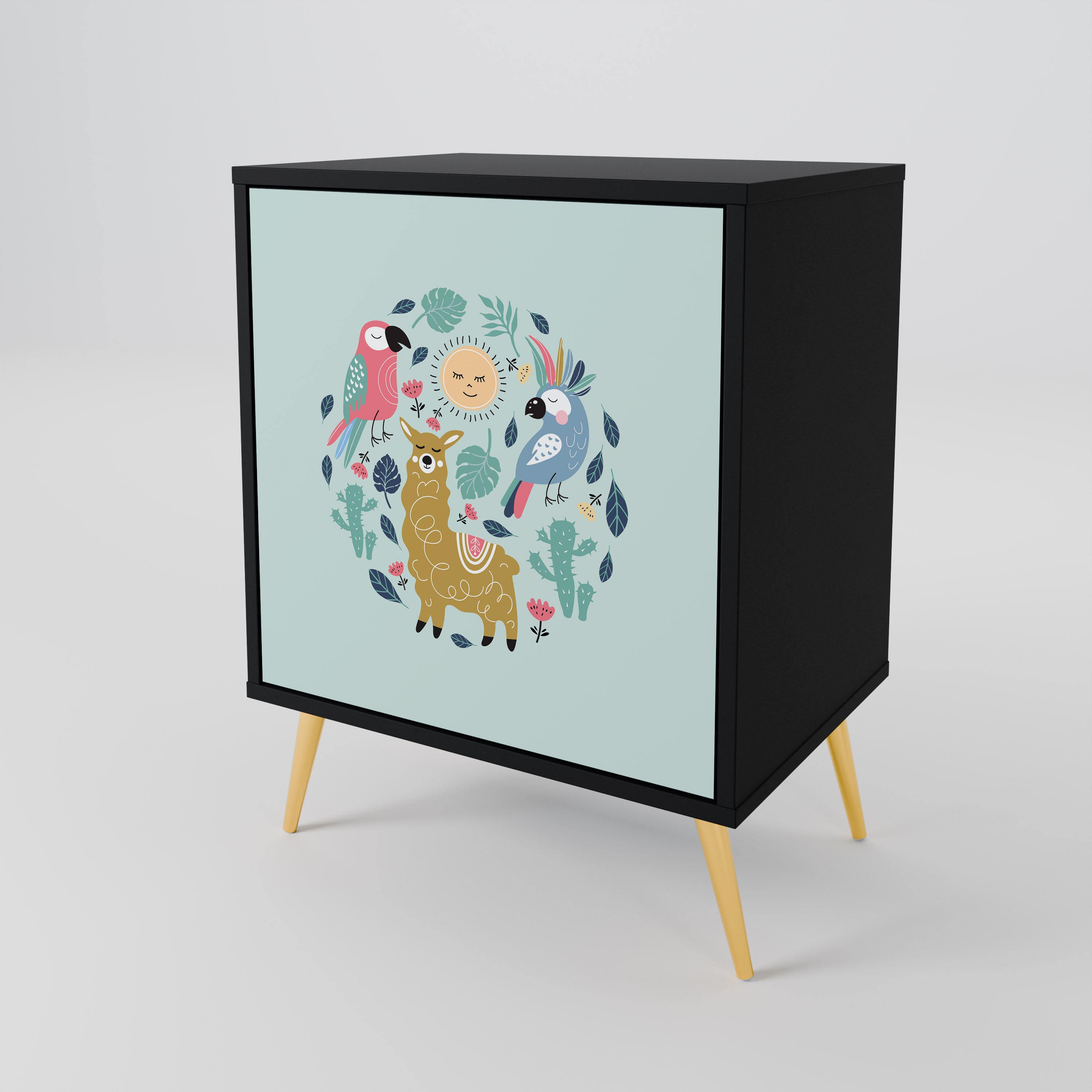 COLORFUL ALPACAS 1-Door Sideboard