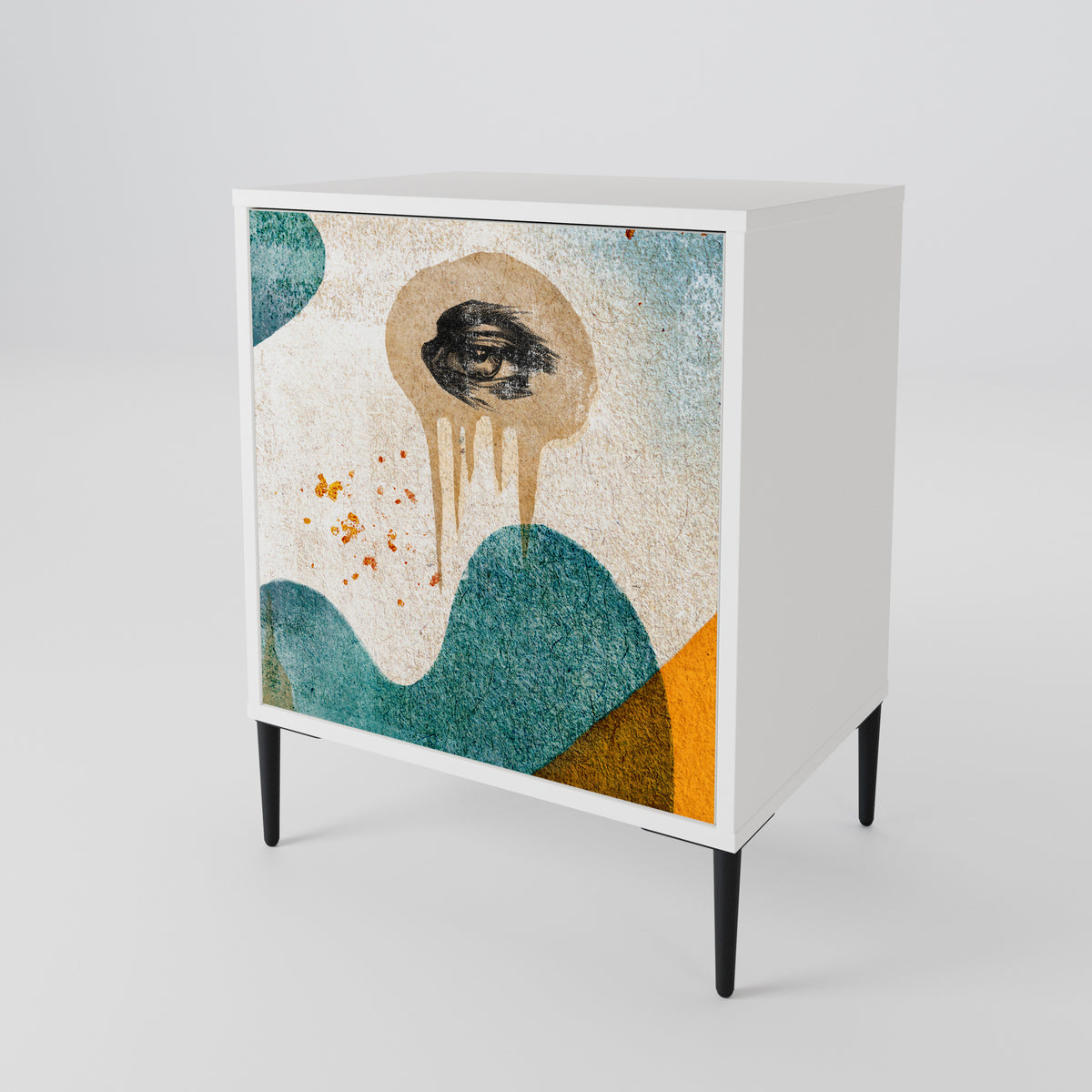 ABSTRACT FACES 1-Door Sideboard