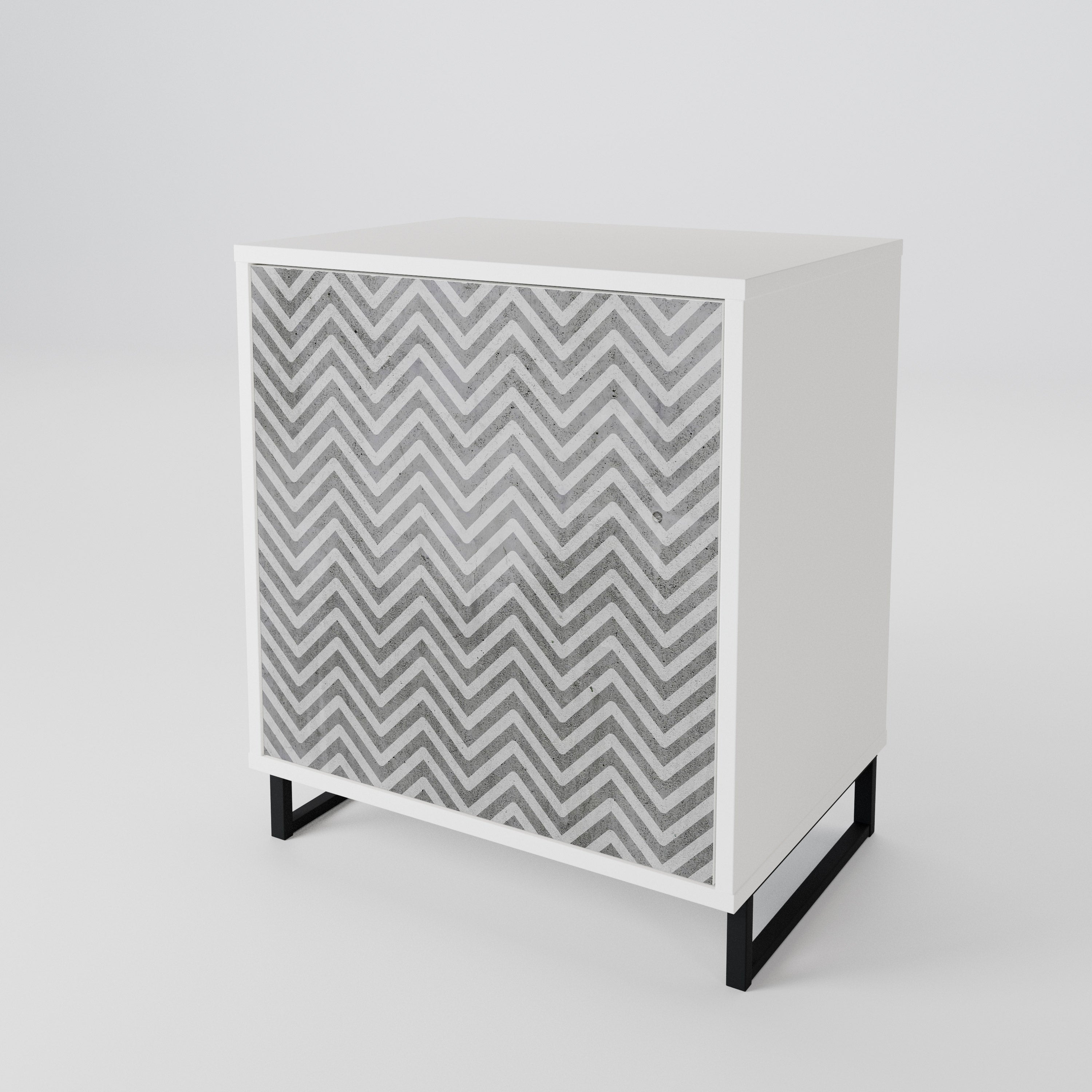 CONCRETE ZIG ZAG 1-Door Sideboard