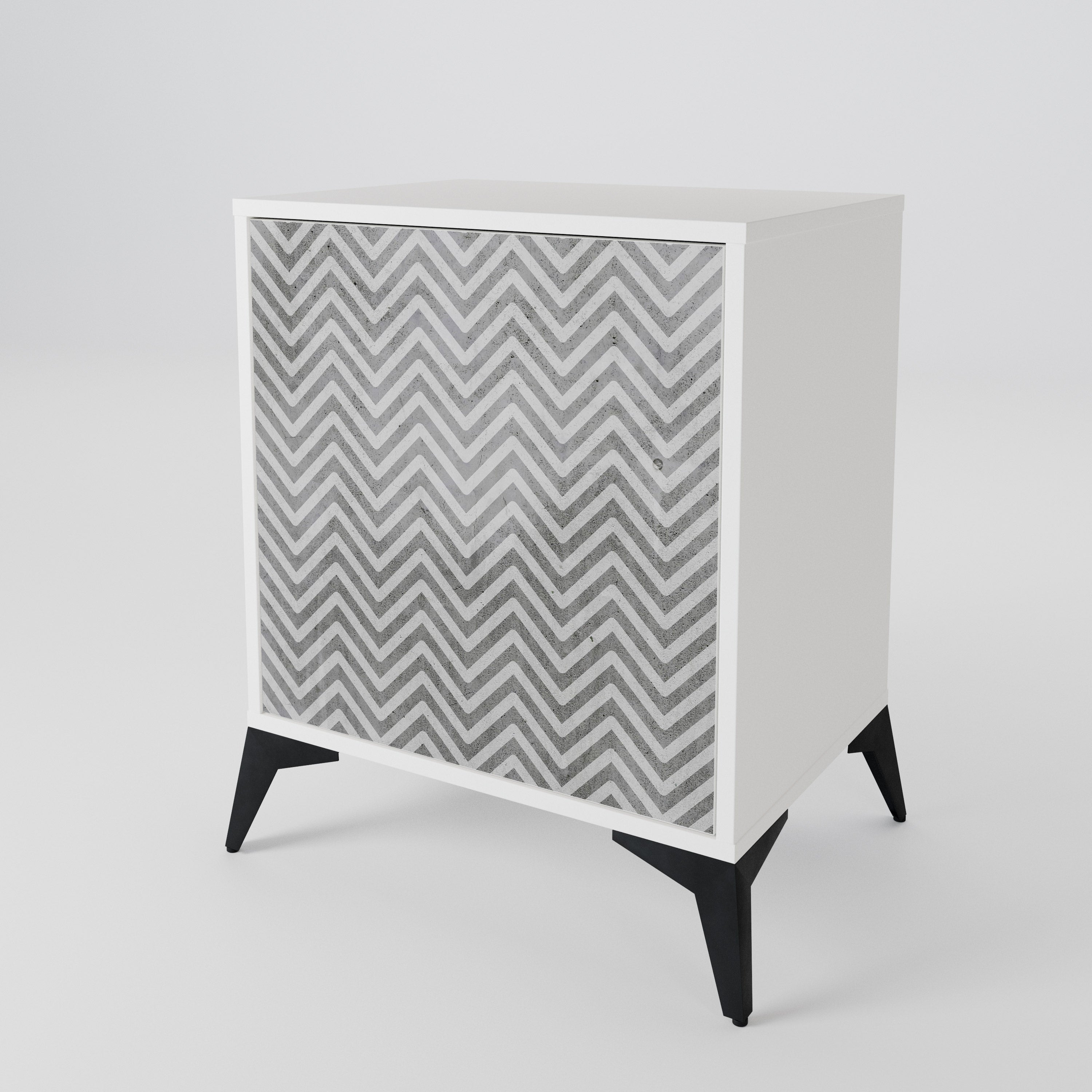 CONCRETE ZIG ZAG 1-Door Sideboard