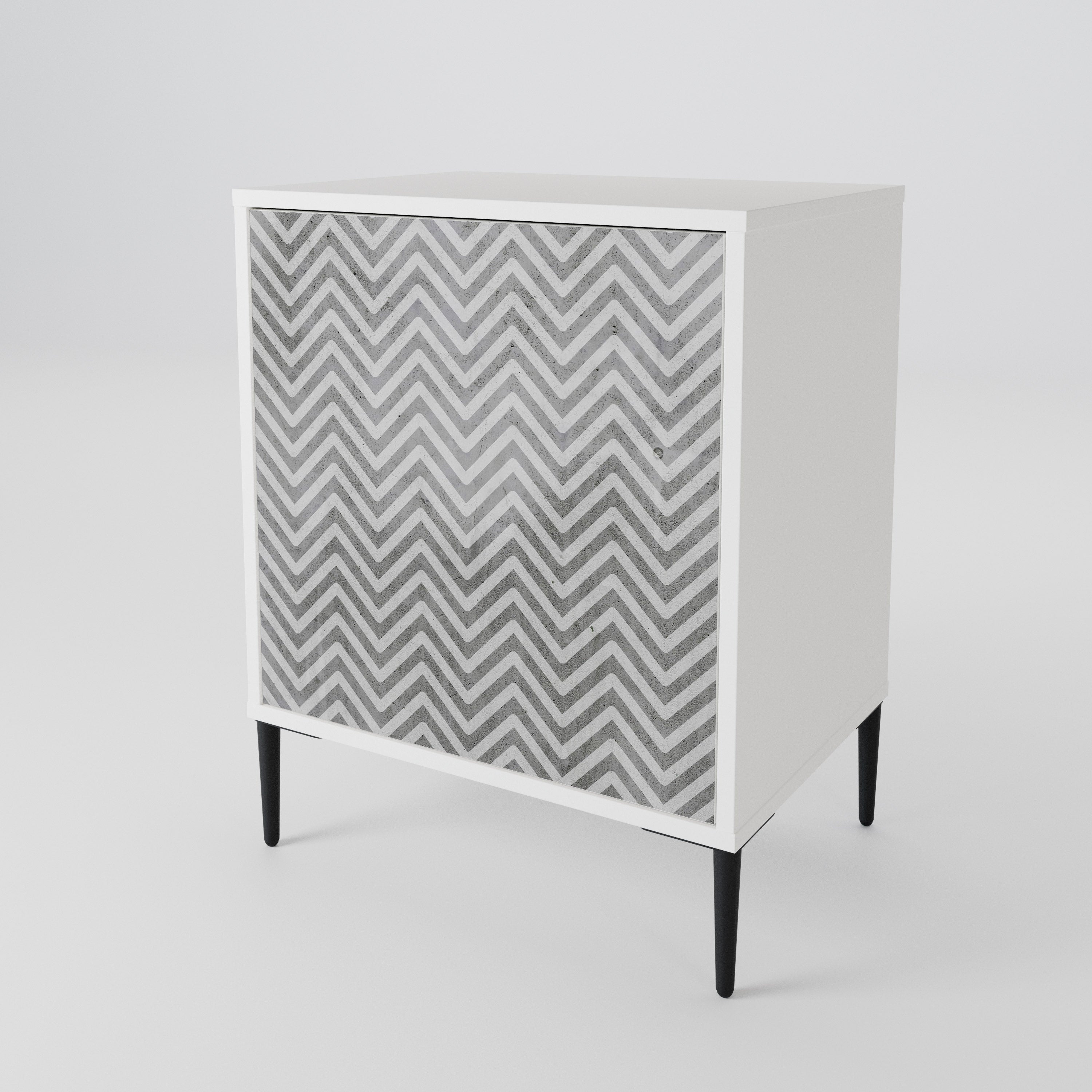 CONCRETE ZIG ZAG 1-Door Sideboard