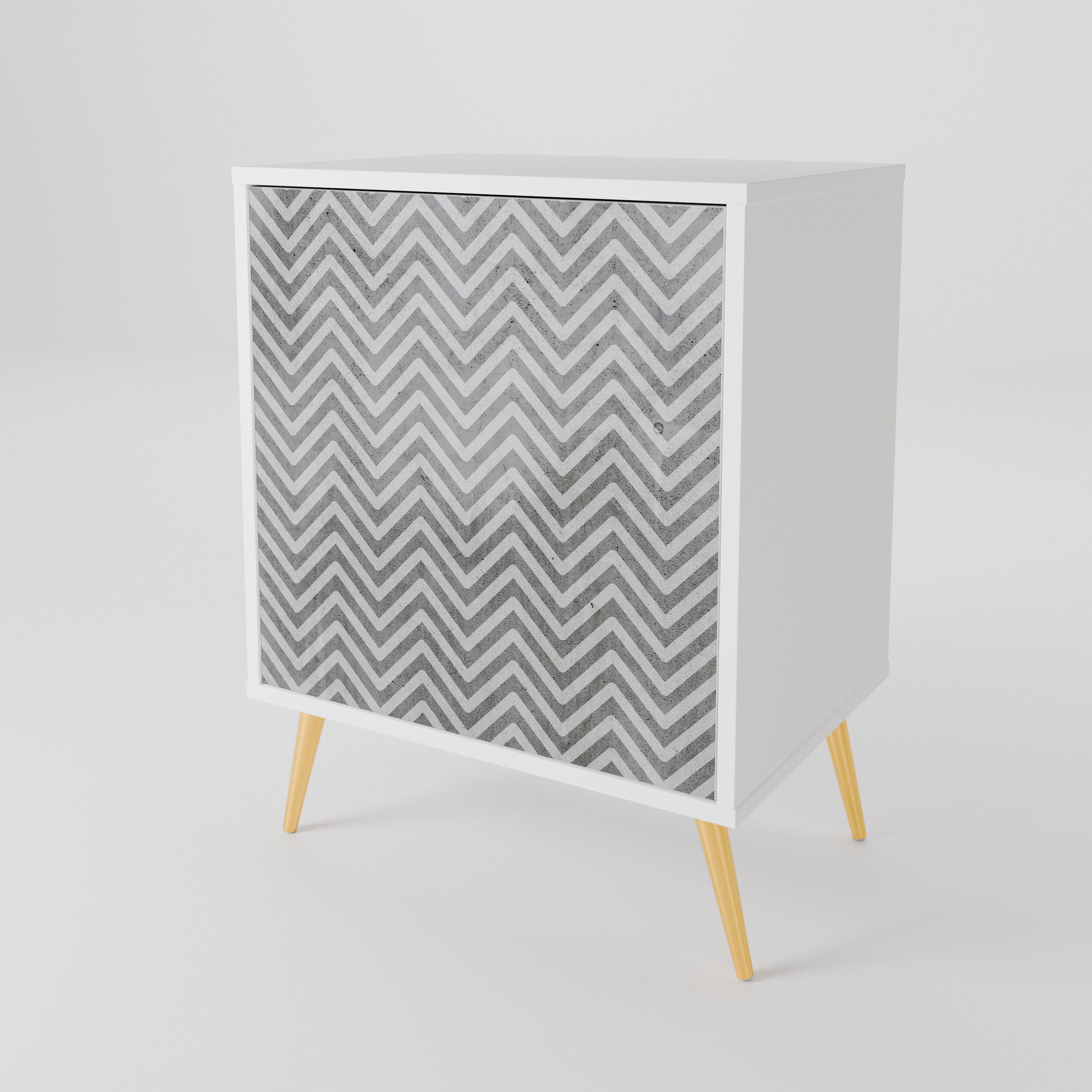 CONCRETE ZIG ZAG 1-Door Sideboard