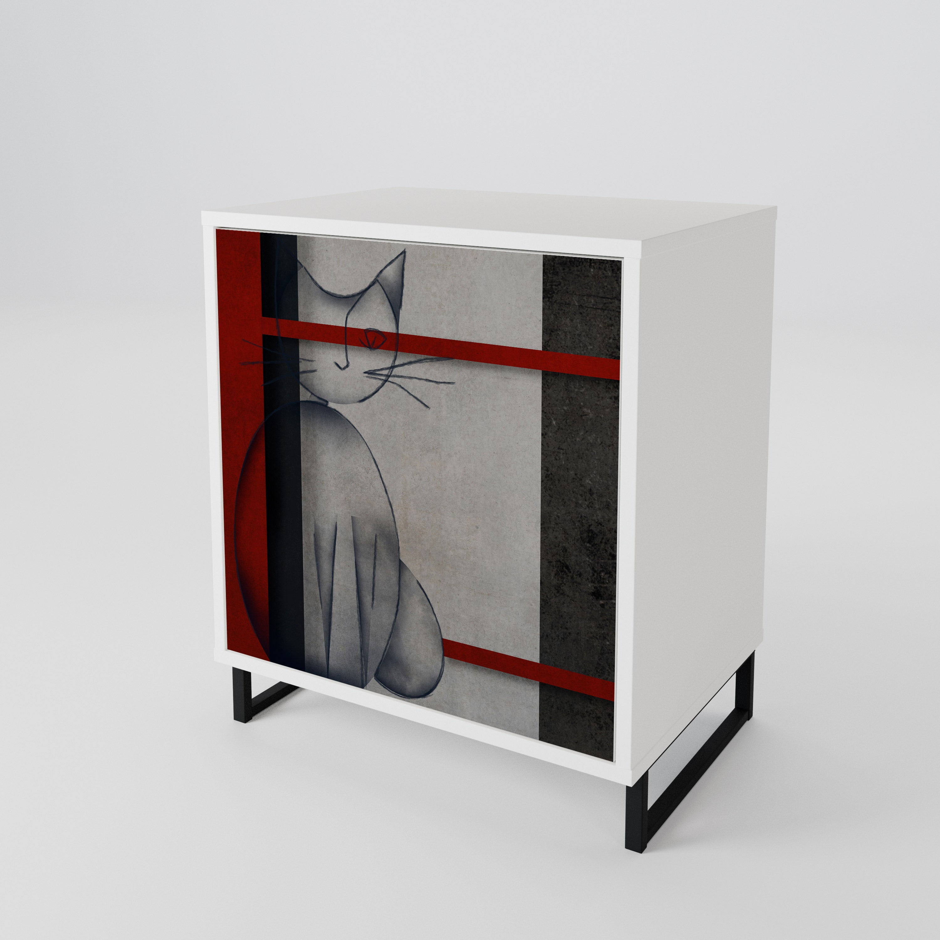 GRAY FIGURES 1-Door Sideboard