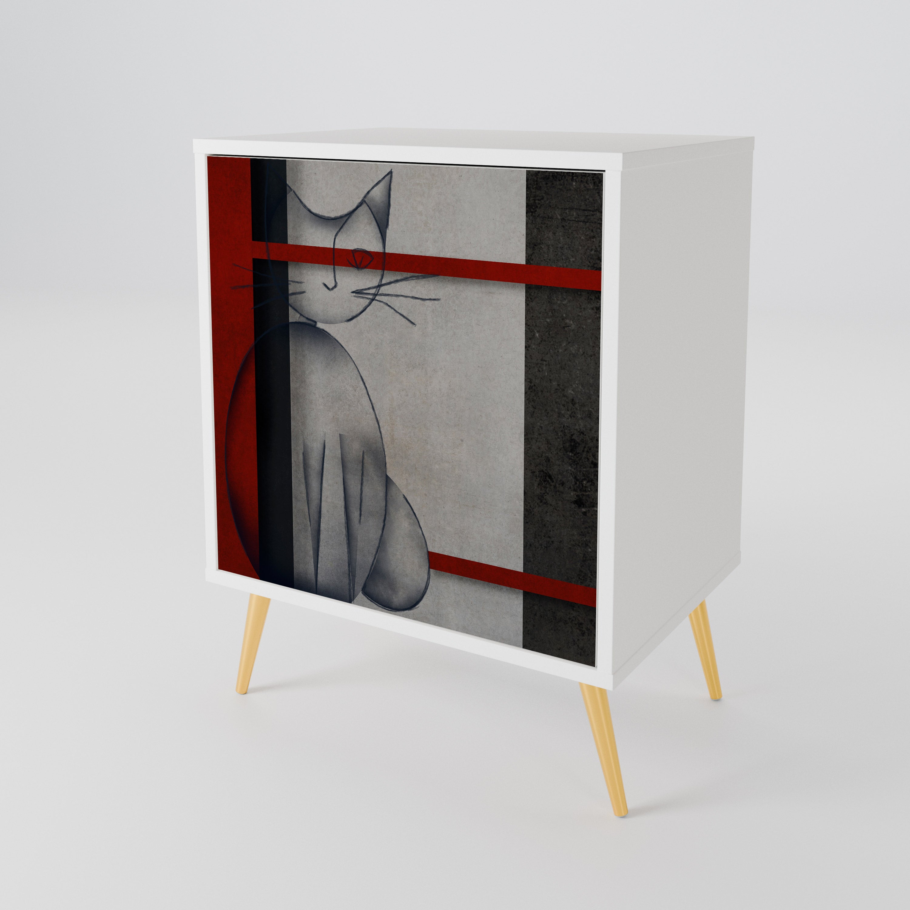 GRAY FIGURES 1-Door Sideboard