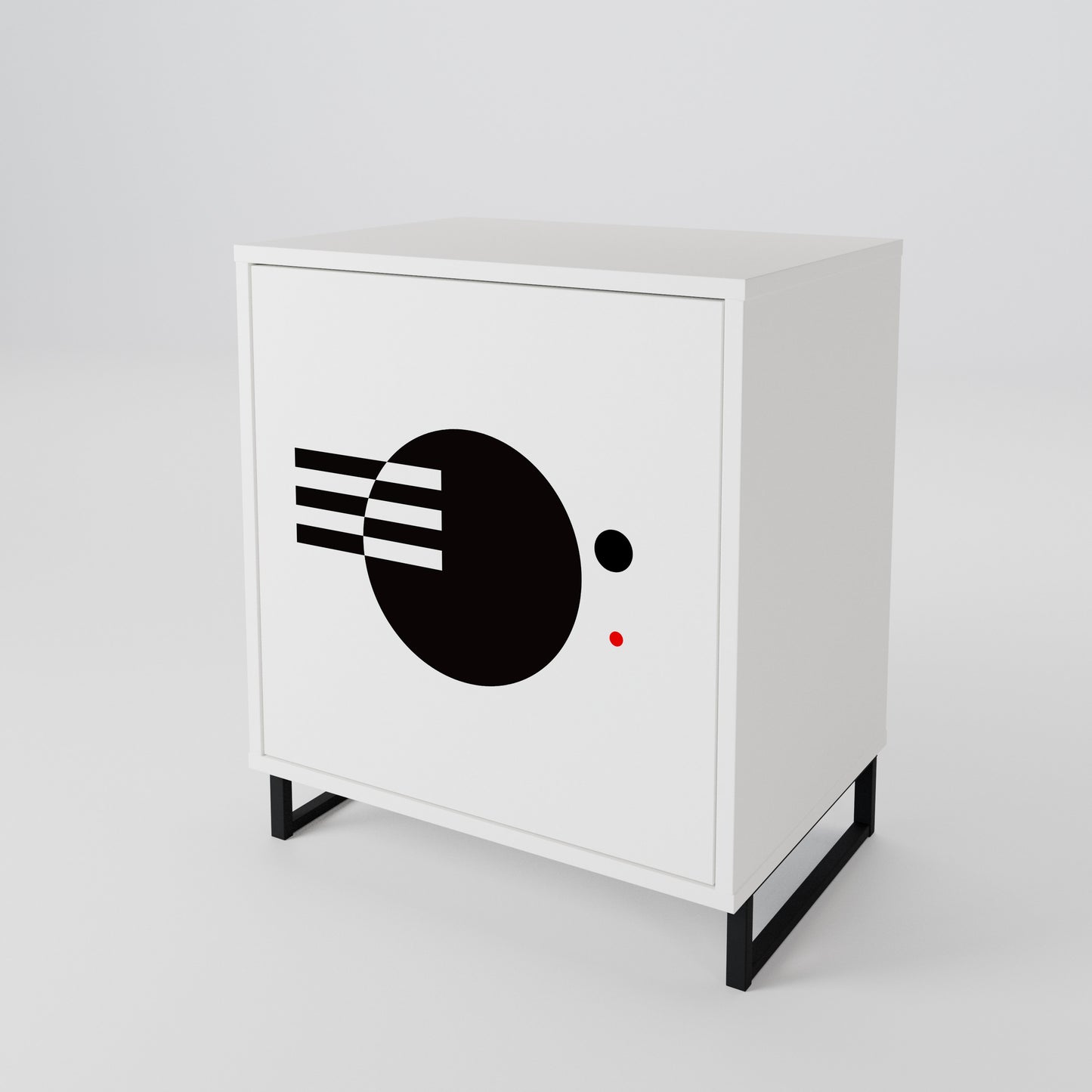 BLACK AND WHITE COMBINATION 1-Door Sideboard