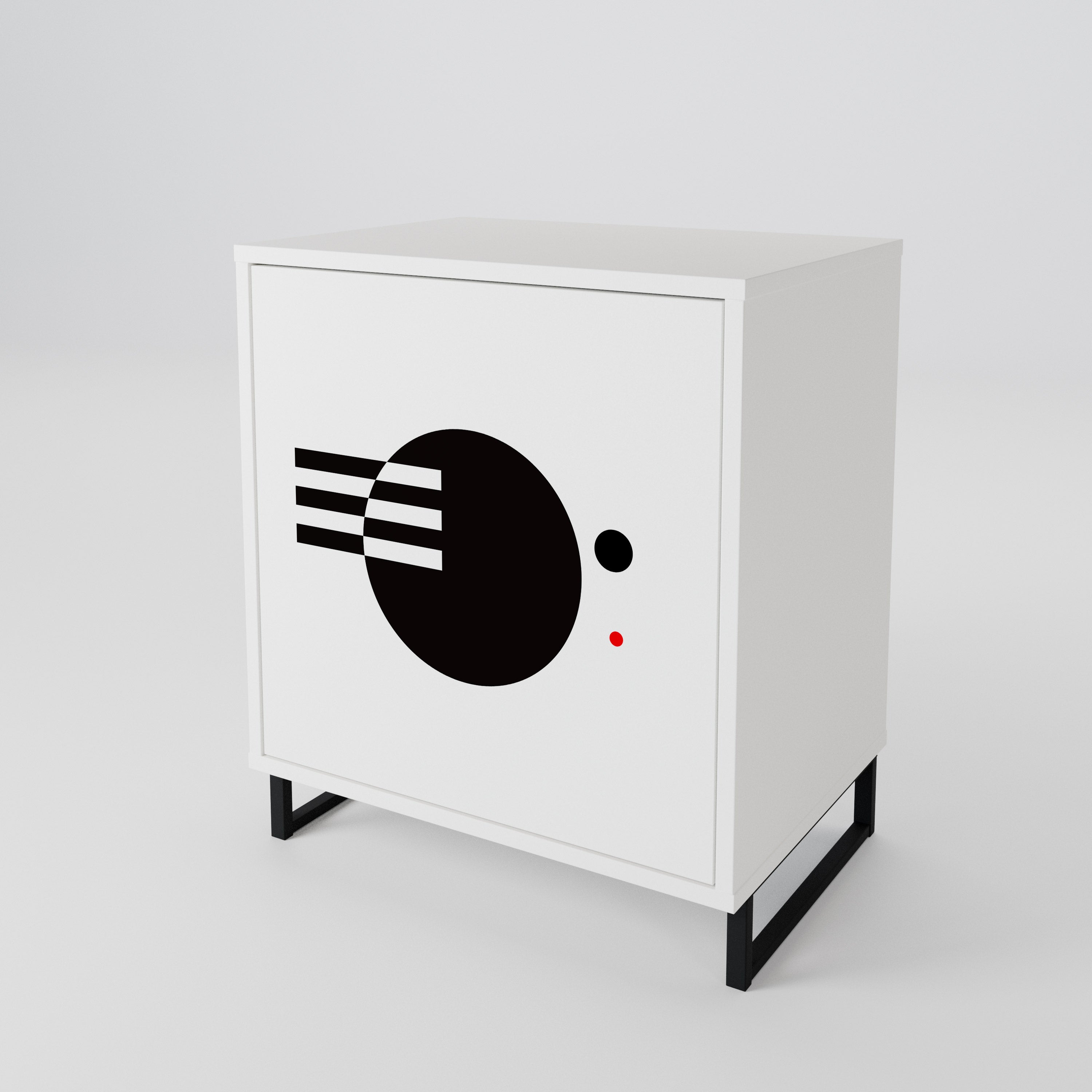 BLACK AND WHITE COMBINATION 1-Door Sideboard