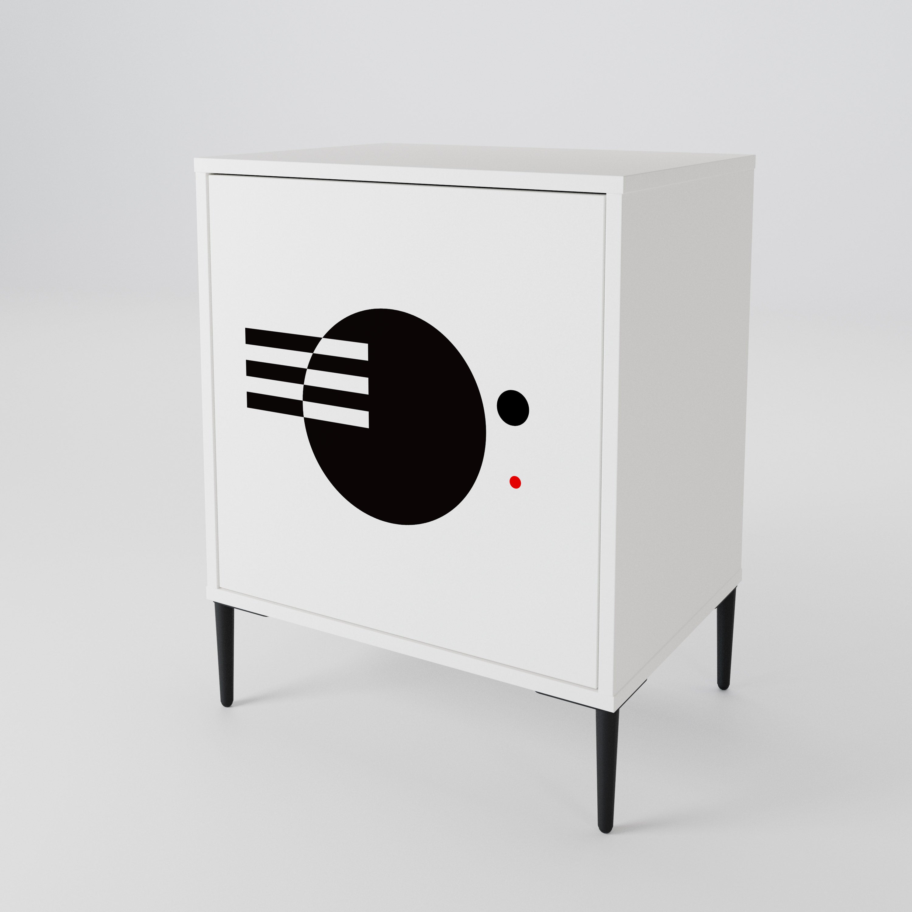 BLACK AND WHITE COMBINATION 1-Door Sideboard