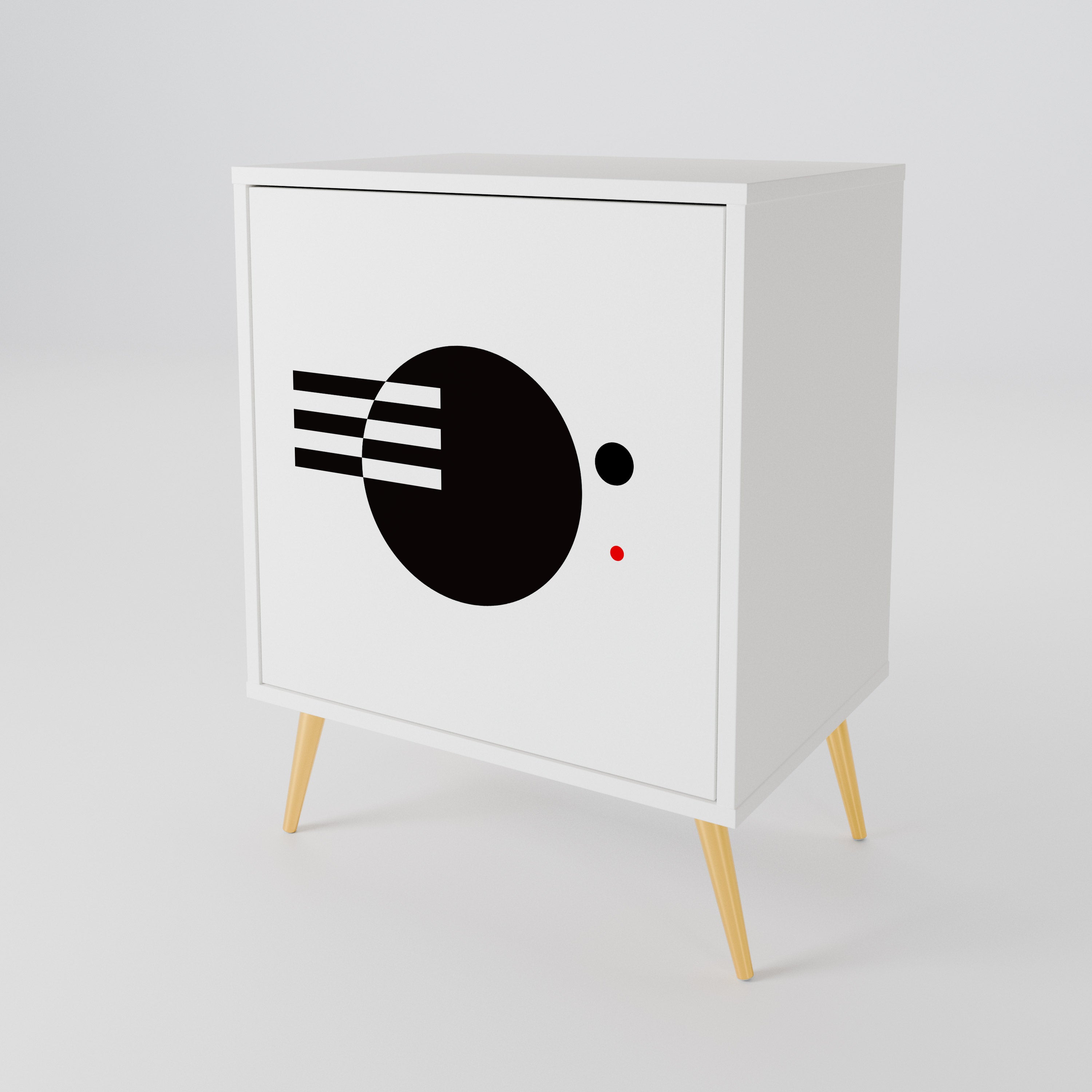 BLACK AND WHITE COMBINATION 1-Door Sideboard
