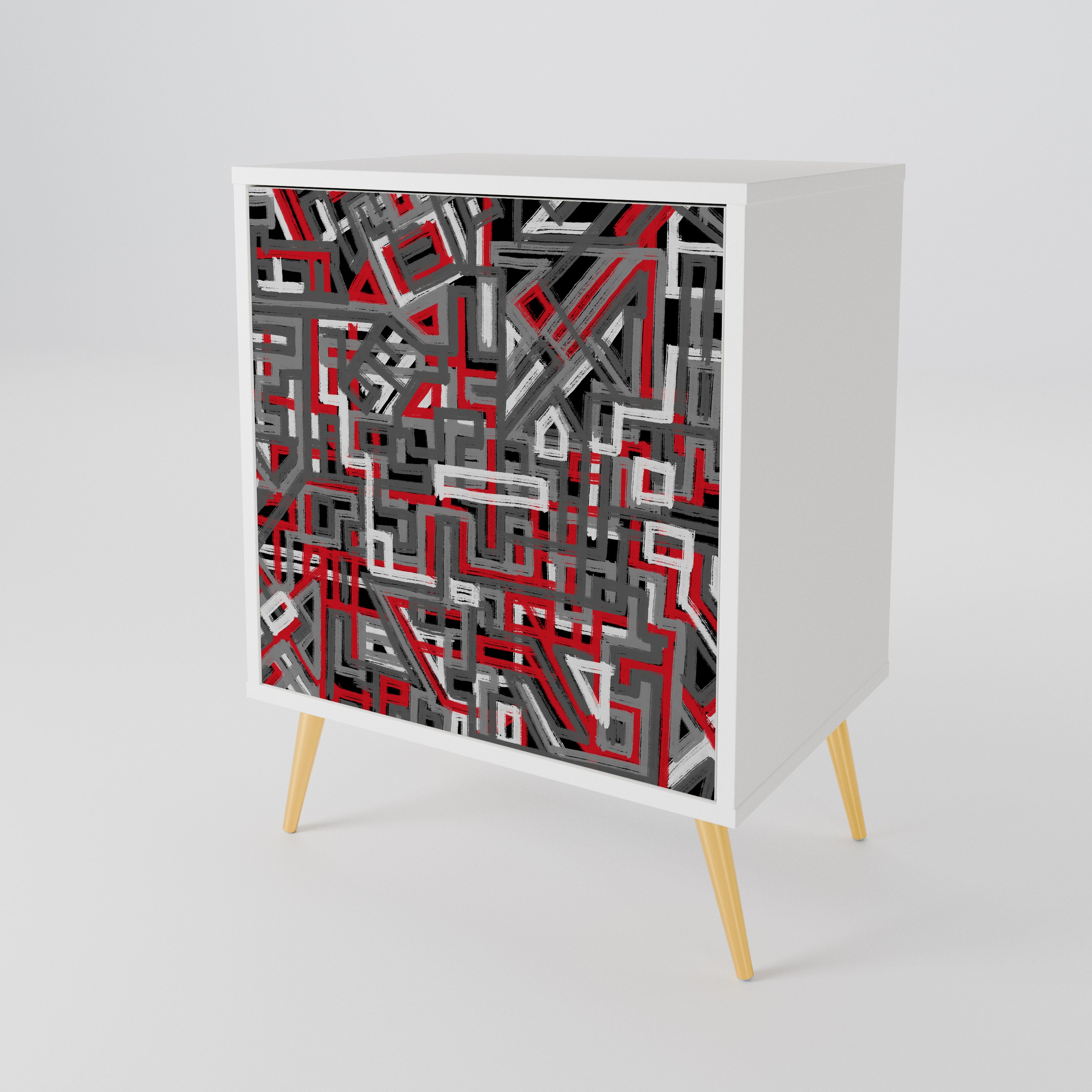 BROKEN LINES 1-Door Sideboard