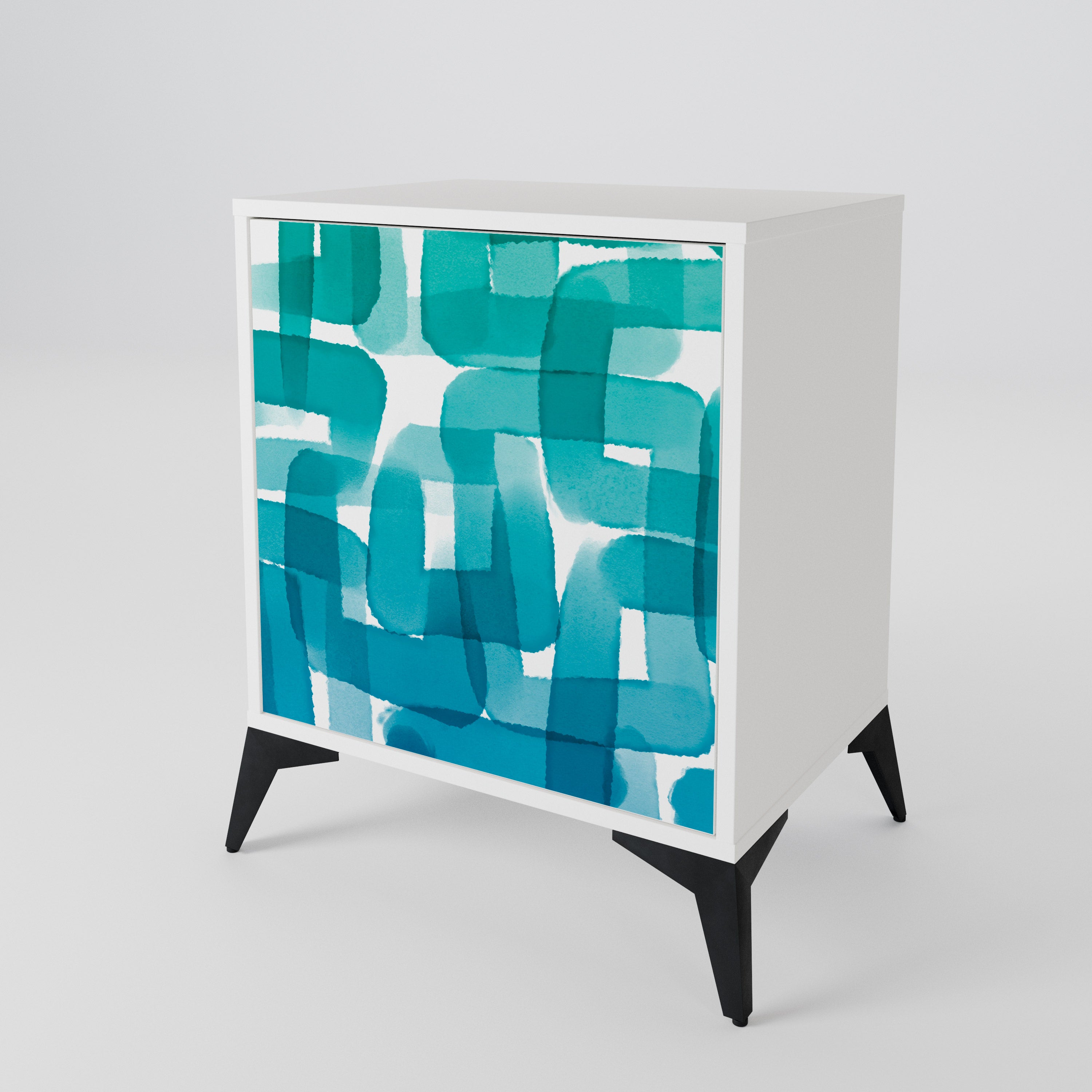 TURQUOISE RECTANGLES 1-Door Sideboard