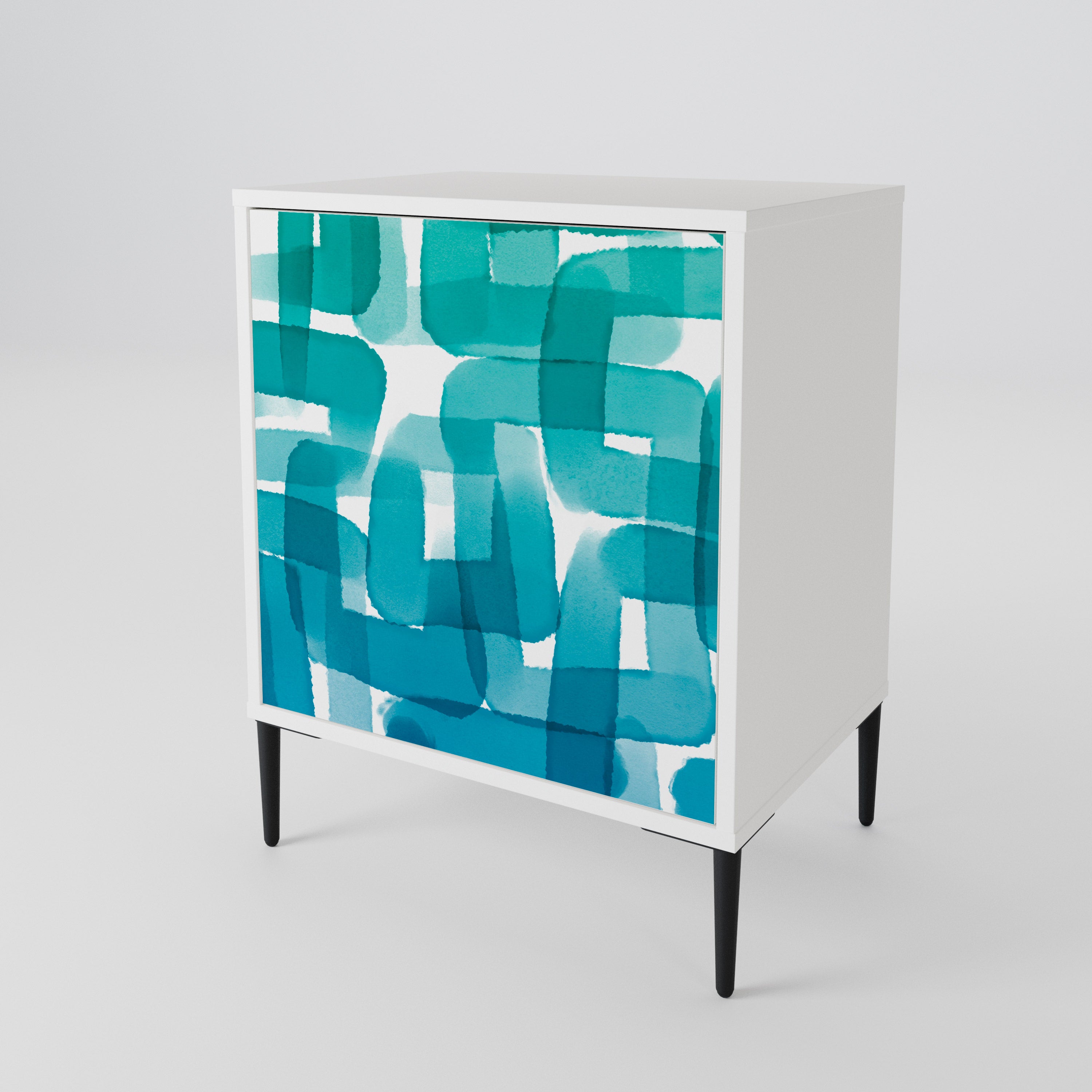 TURQUOISE RECTANGLES 1-Door Sideboard