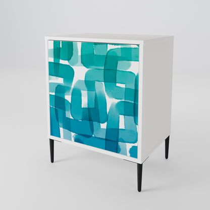 TURQUOISE RECTANGLES 1-Door Sideboard