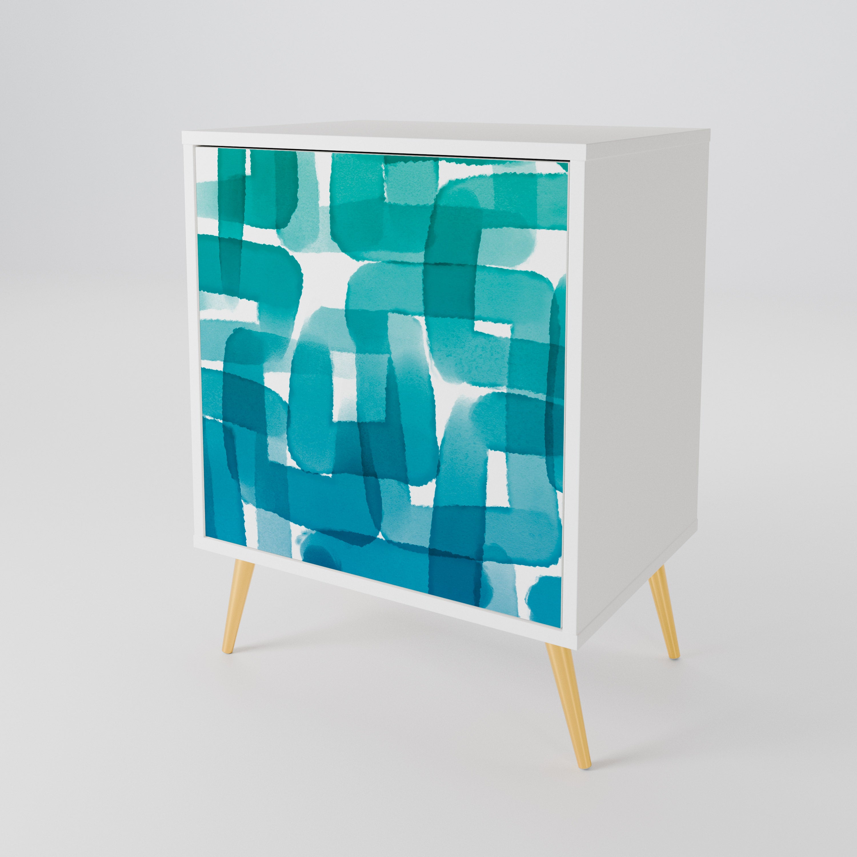 TURQUOISE RECTANGLES 1-Door Sideboard