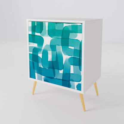 TURQUOISE RECTANGLES 1-Door Sideboard
