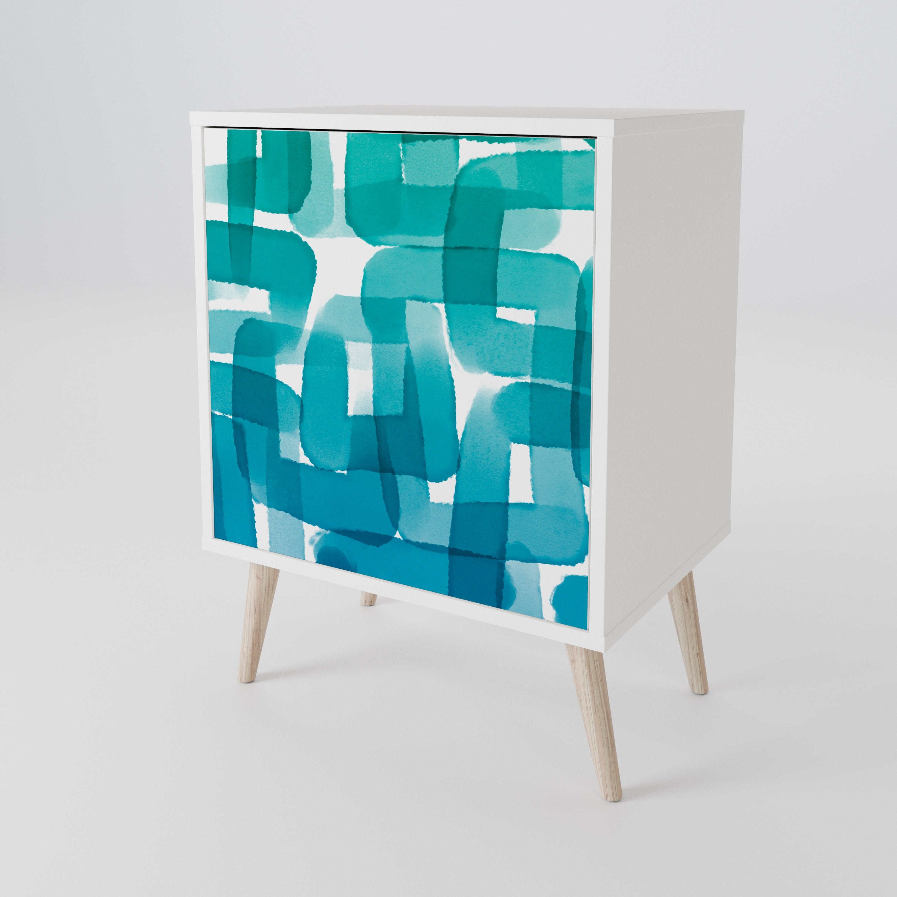 TURQUOISE RECTANGLES 1-Door Sideboard