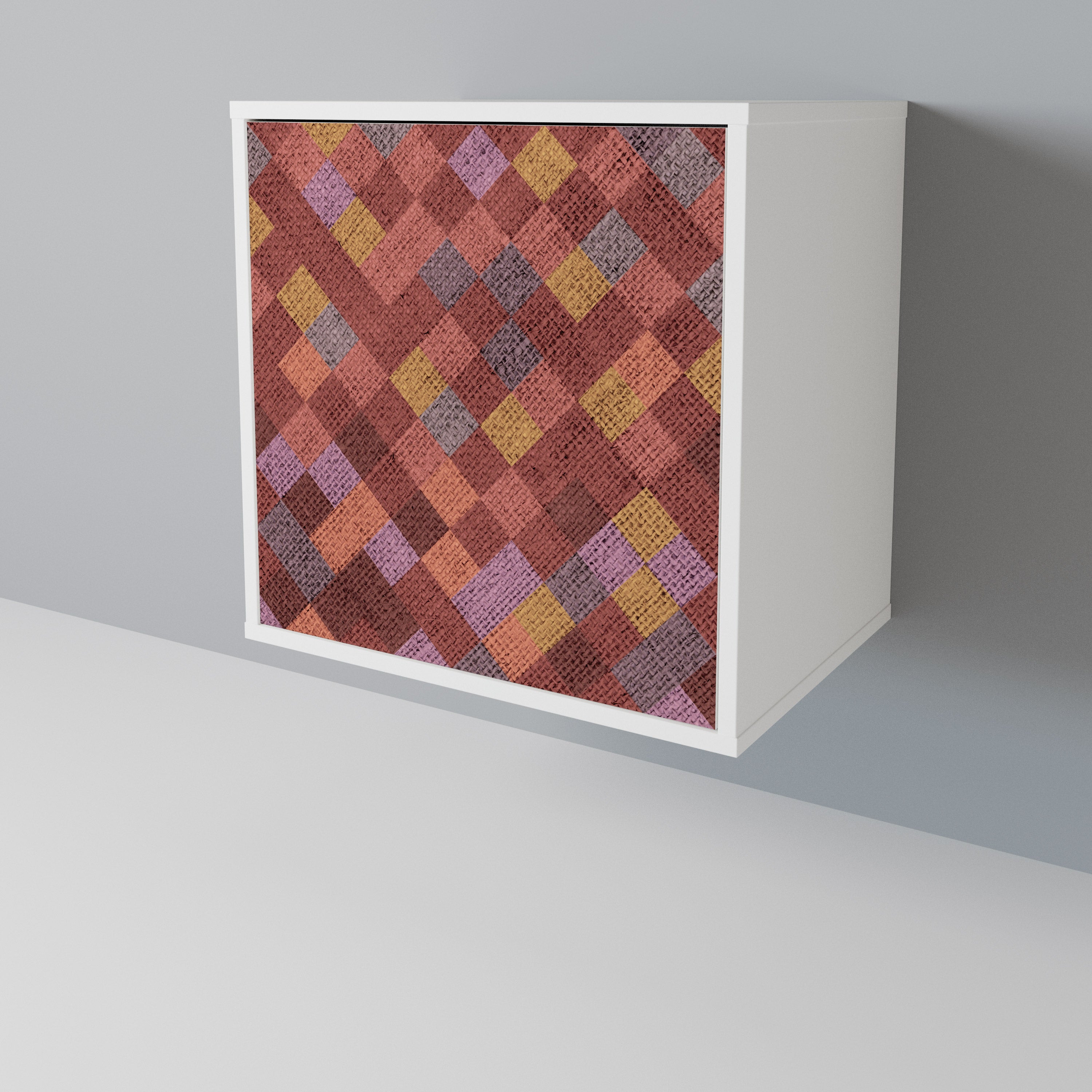 PAINTED SQUARES 1-Door Sideboard