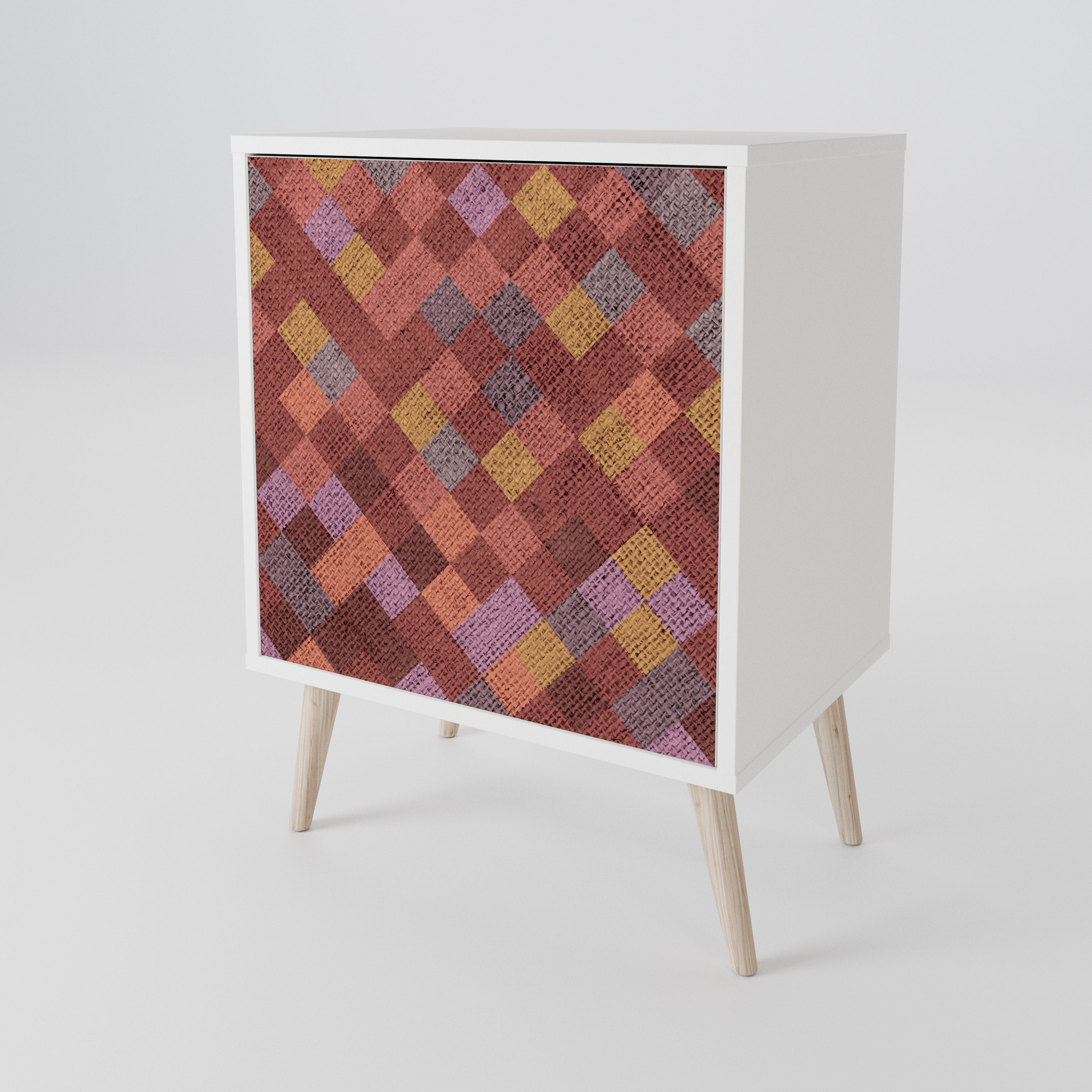 PAINTED SQUARES 1-Door Sideboard