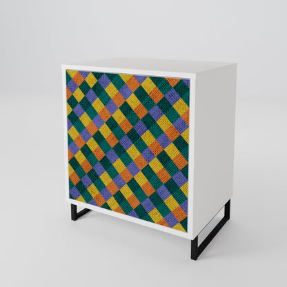 PAINTED SQUARES MIX 1-Door Sideboard