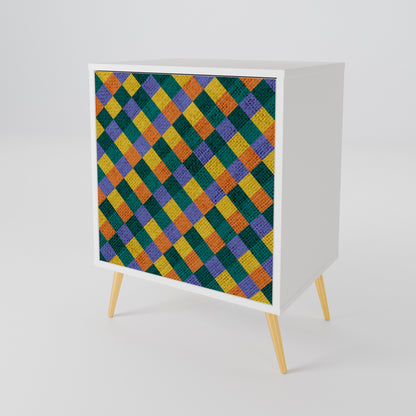 PAINTED SQUARES MIX 1-Door Sideboard
