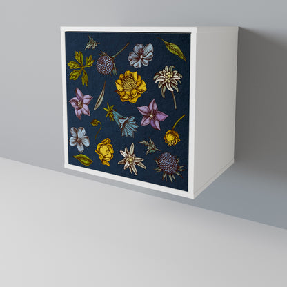 FLOWERS ON NAVY BLUE 1-Door Sideboard