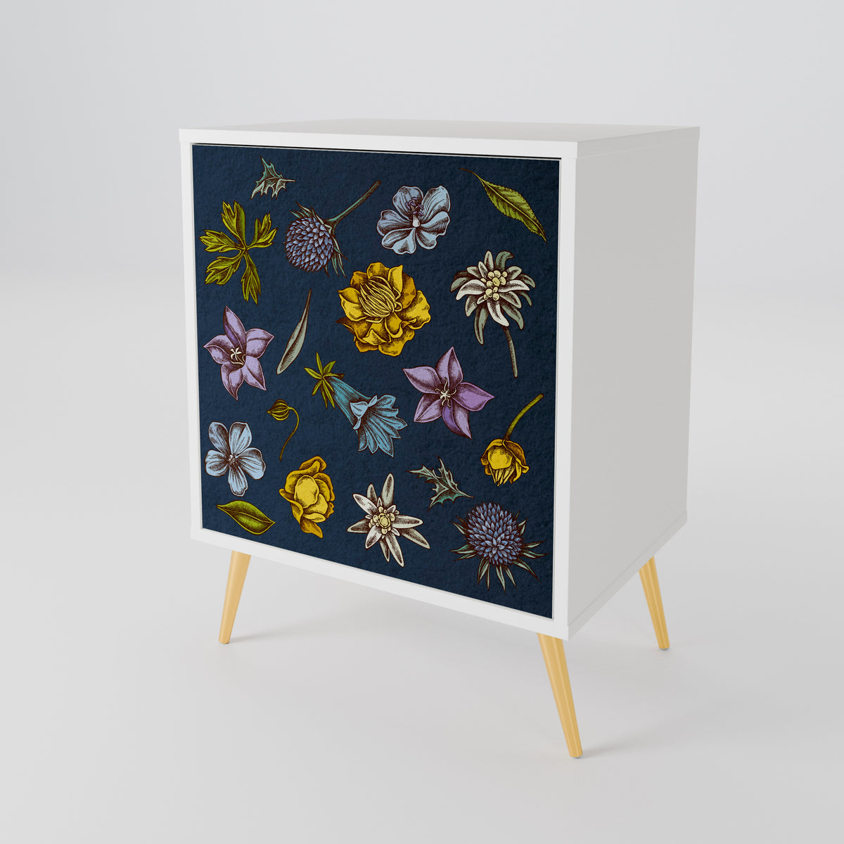 FLOWERS ON NAVY BLUE 1-Door Sideboard