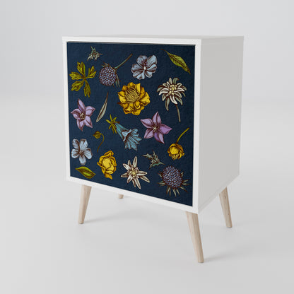 FLOWERS ON NAVY BLUE 1-Door Sideboard