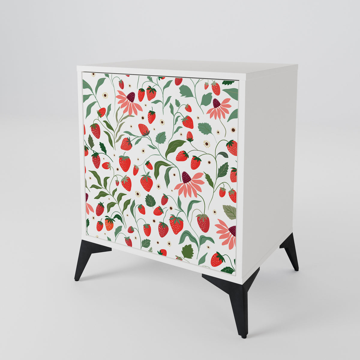 FLOWERS AND STRAWBERRIES 1-Door Sideboard