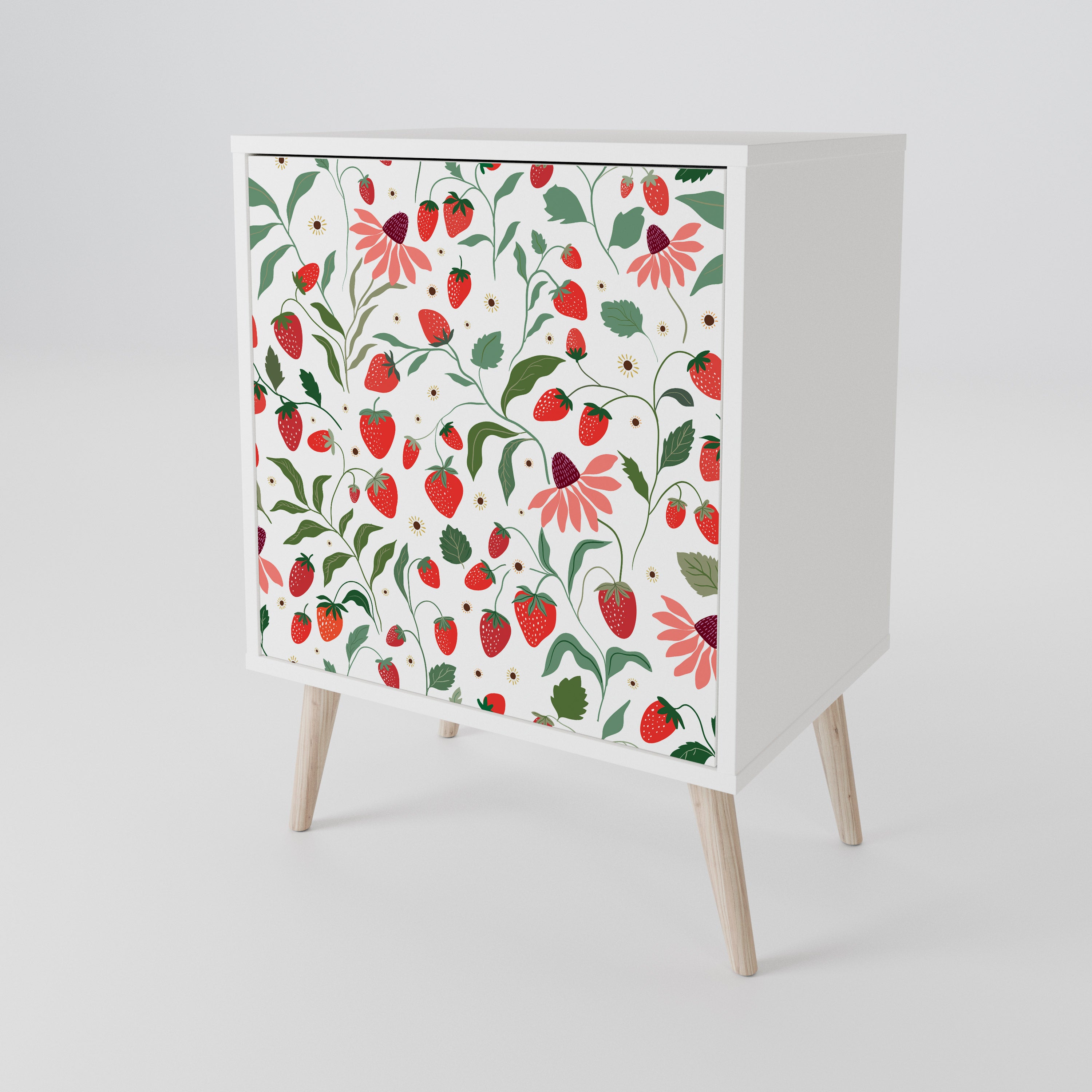 FLOWERS AND STRAWBERRIES 1-Door Sideboard