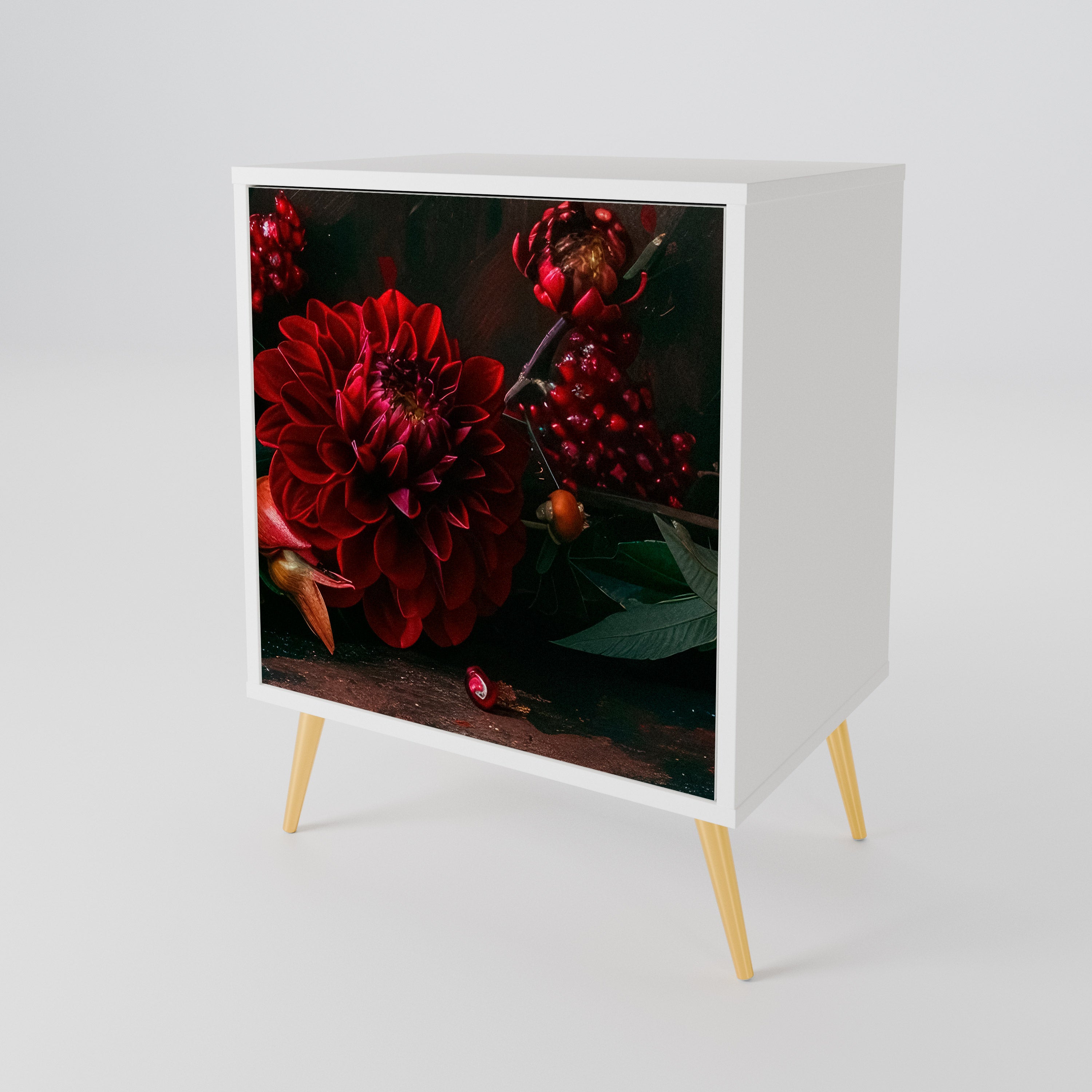 DAHLIAS AND POMEGRANATES 1-Door Sideboard