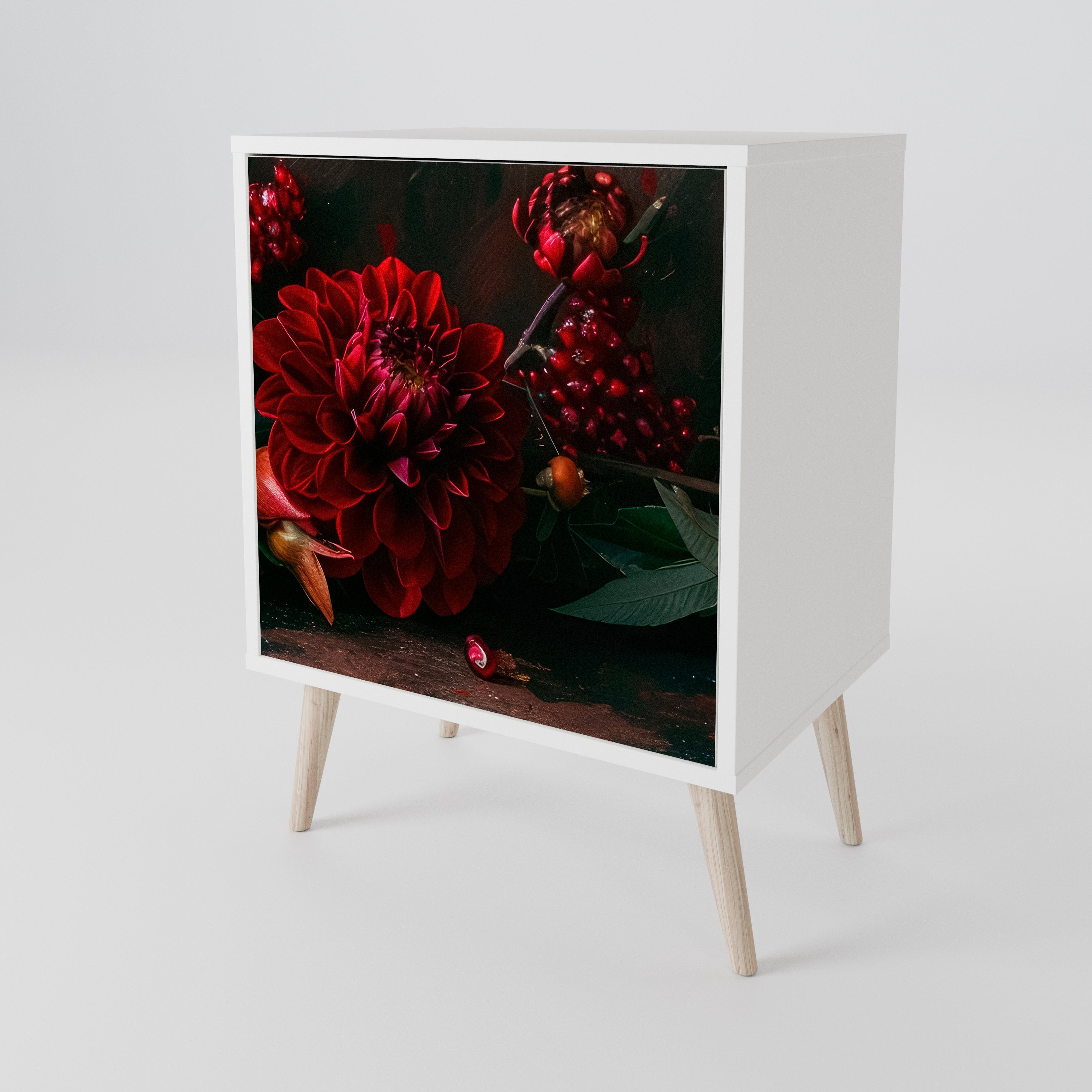 DAHLIAS AND POMEGRANATES 1-Door Sideboard