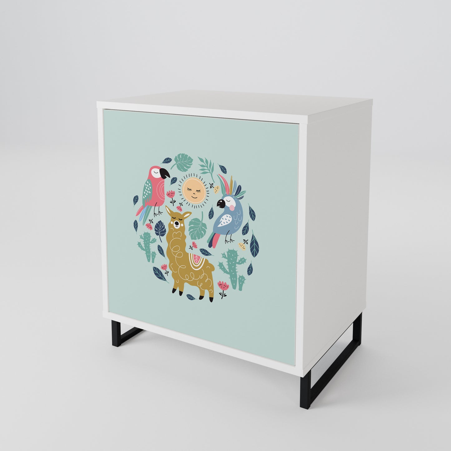 COLORFUL ALPACAS 1-Door Sideboard