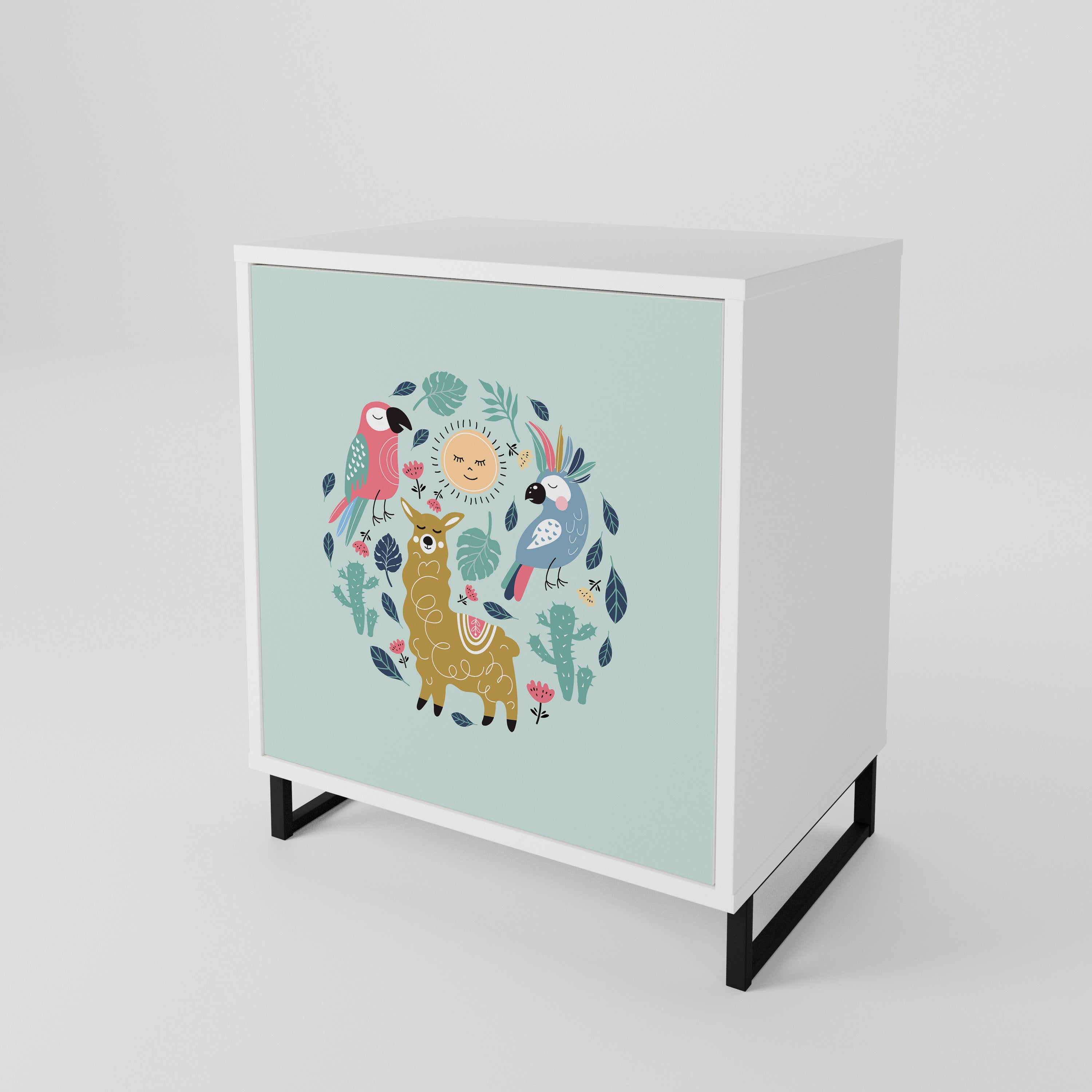 COLORFUL ALPACAS 1-Door Sideboard