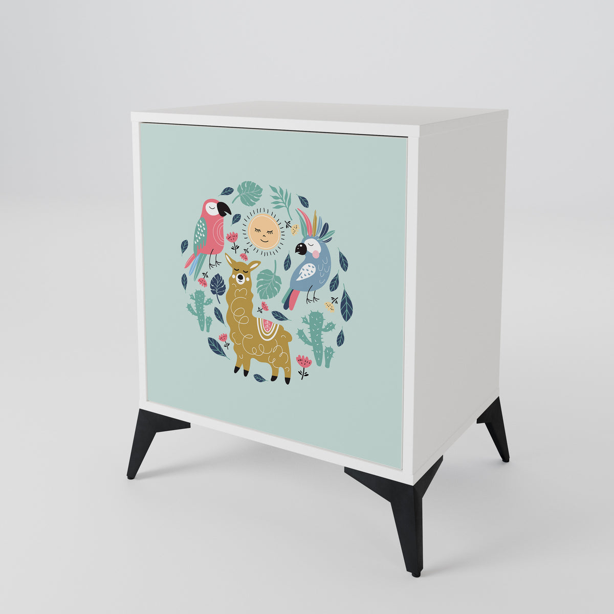 COLORFUL ALPACAS 1-Door Sideboard