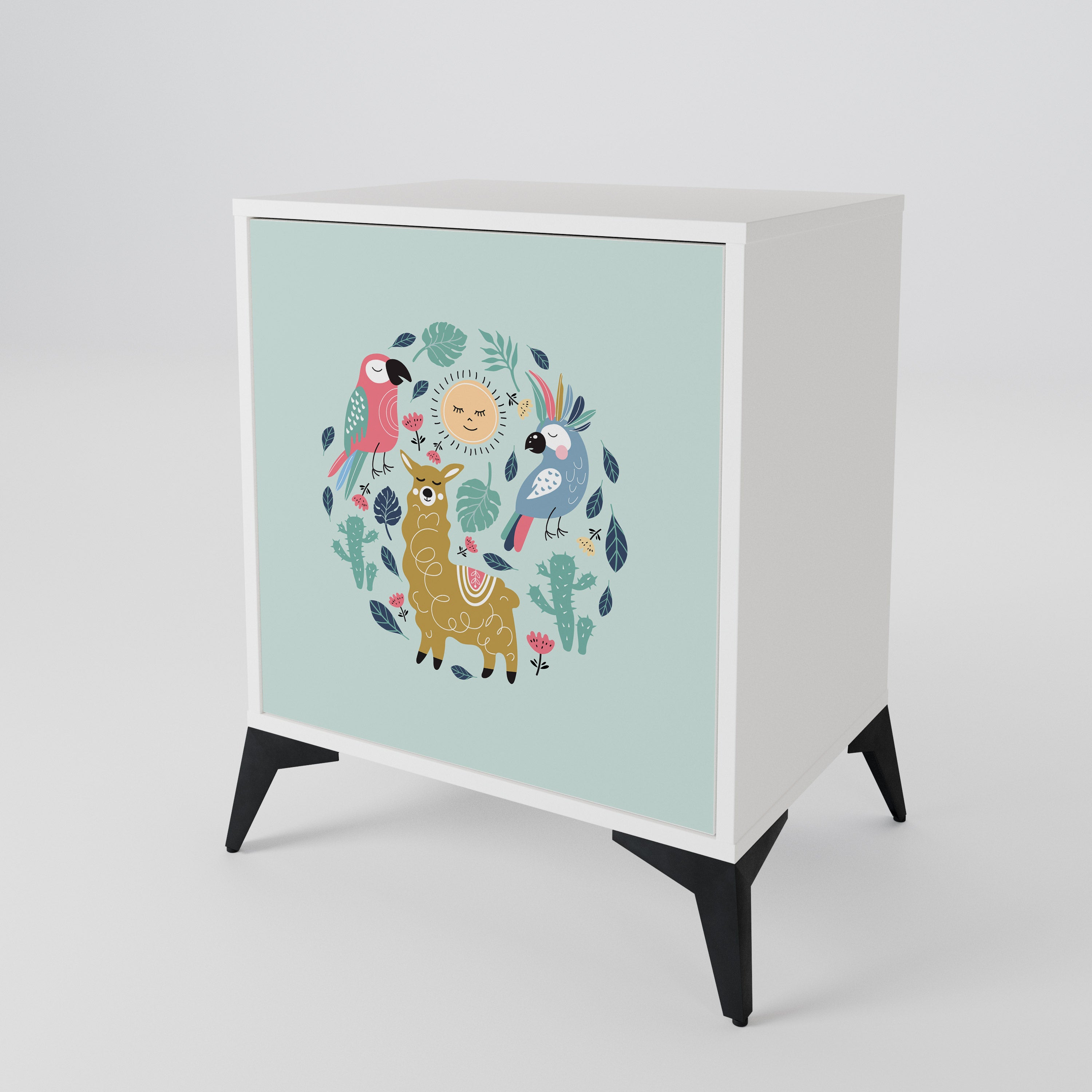 COLORFUL ALPACAS 1-Door Sideboard