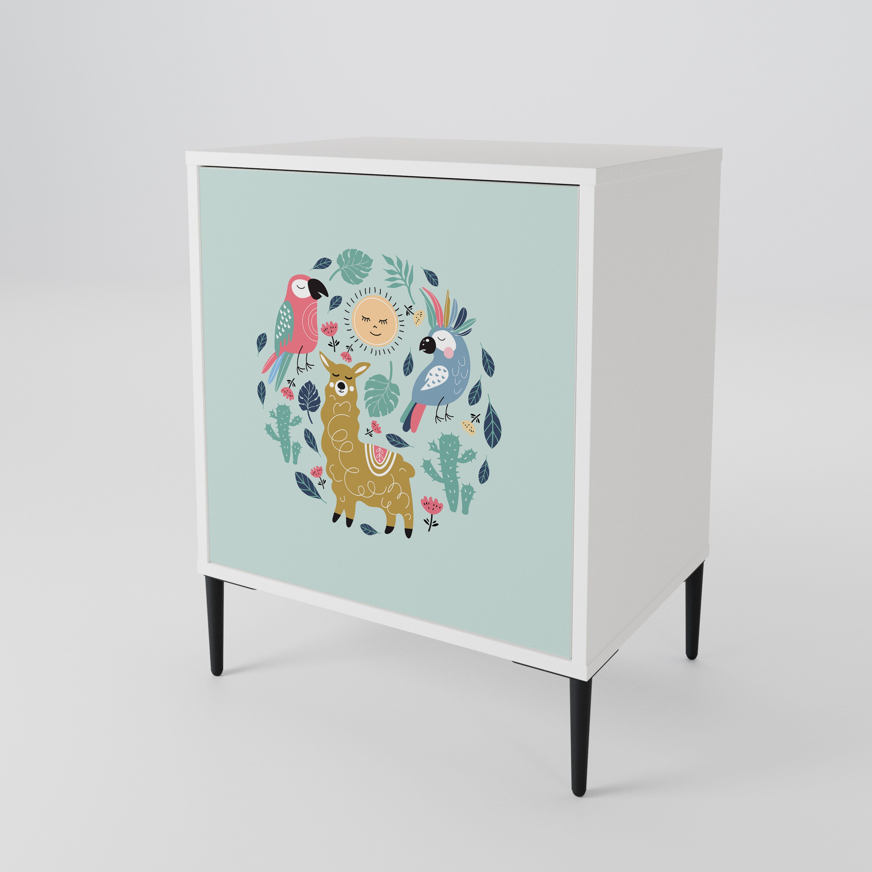COLORFUL ALPACAS 1-Door Sideboard