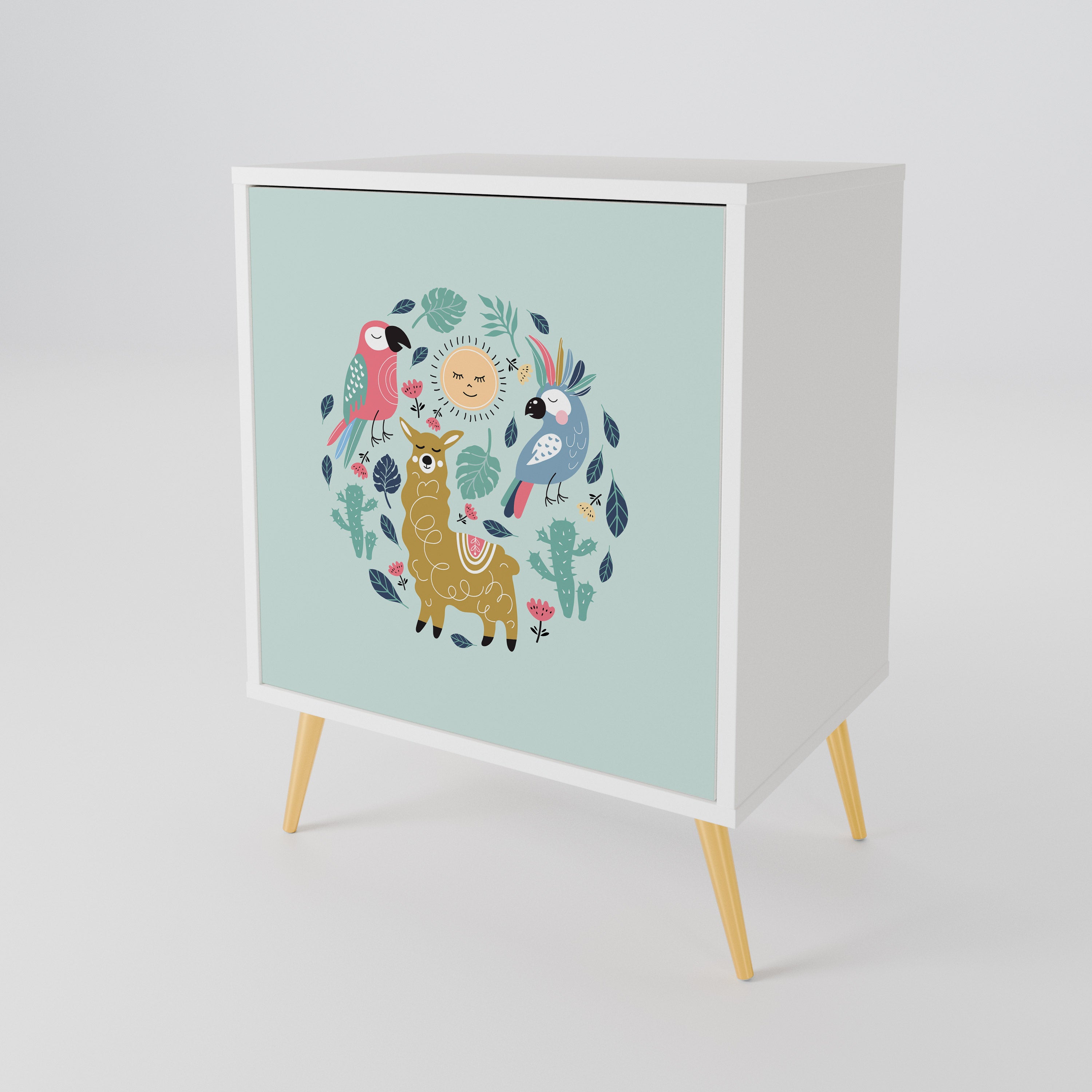 COLORFUL ALPACAS 1-Door Sideboard