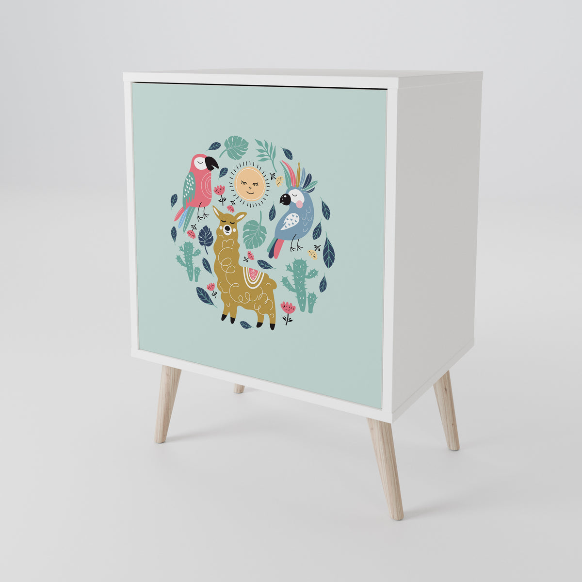COLORFUL ALPACAS 1-Door Sideboard