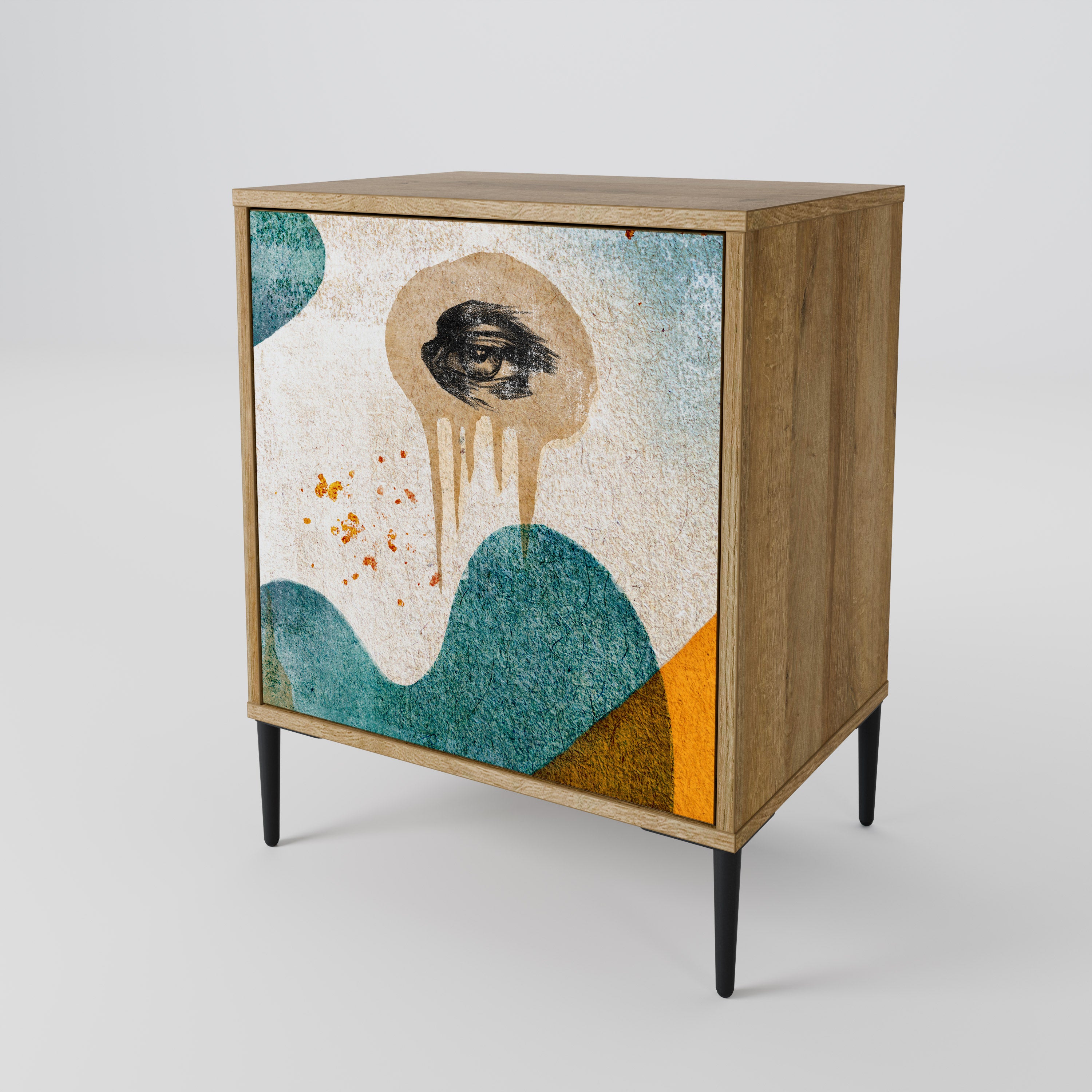 ABSTRACT FACES 1-Door Sideboard