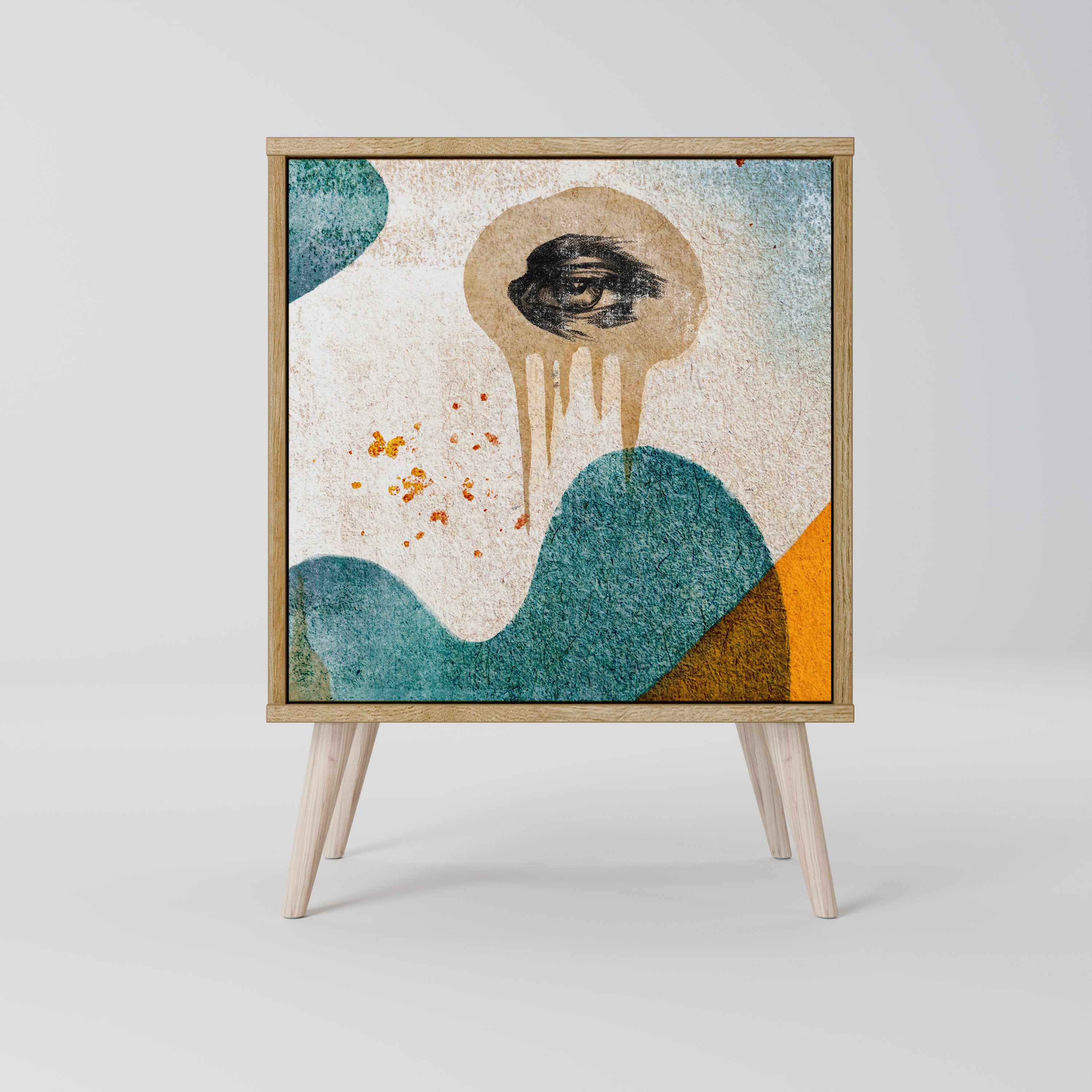 ABSTRACT FACES 1-Door Sideboard