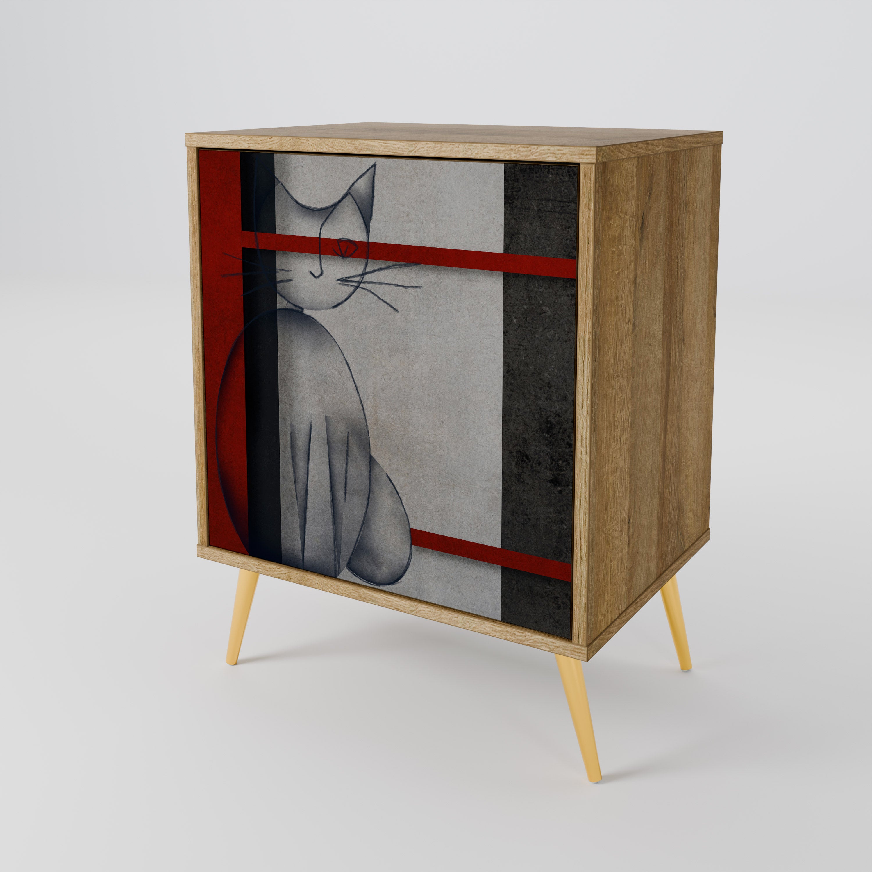 GRAY FIGURES 1-Door Sideboard