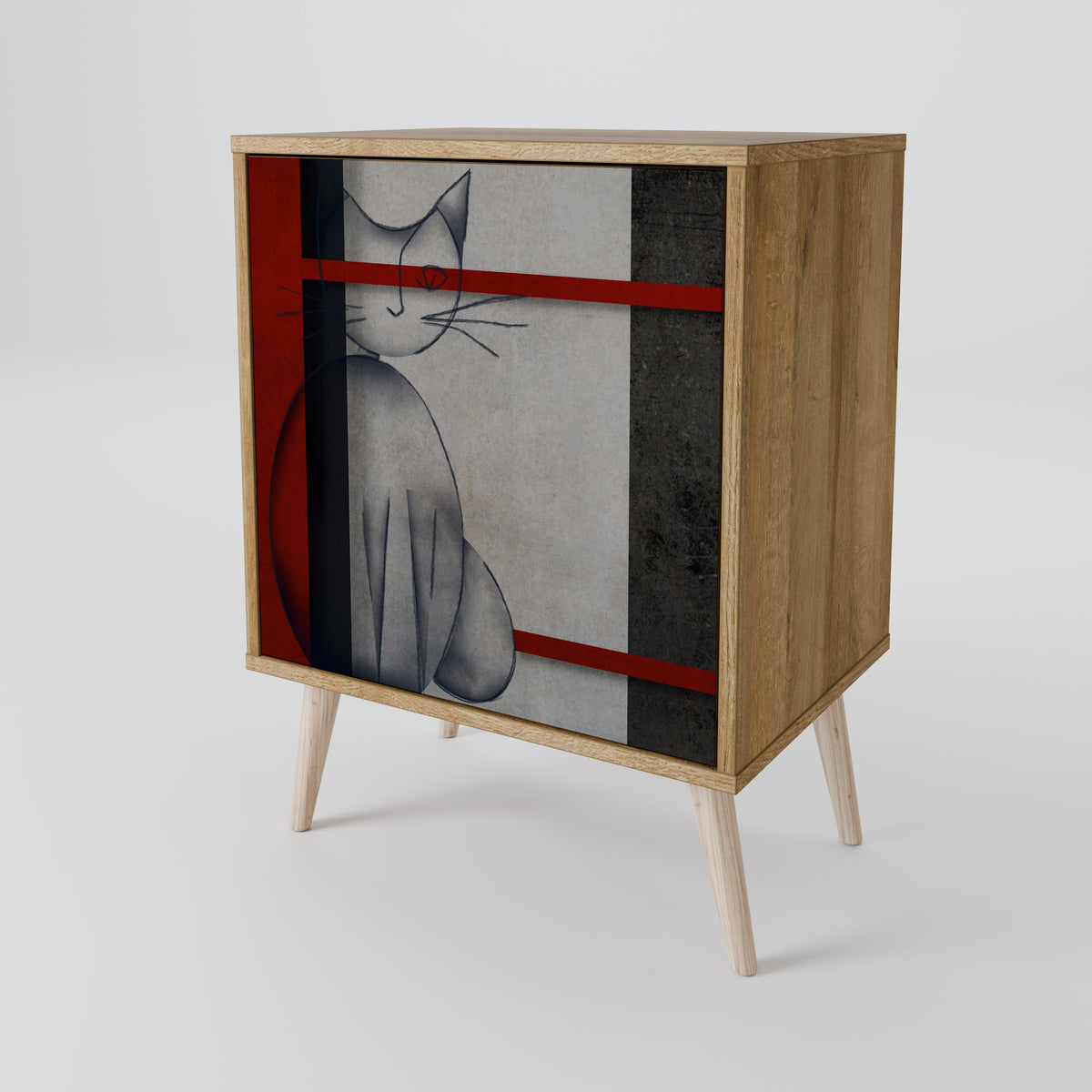 GRAY FIGURES 1-Door Sideboard